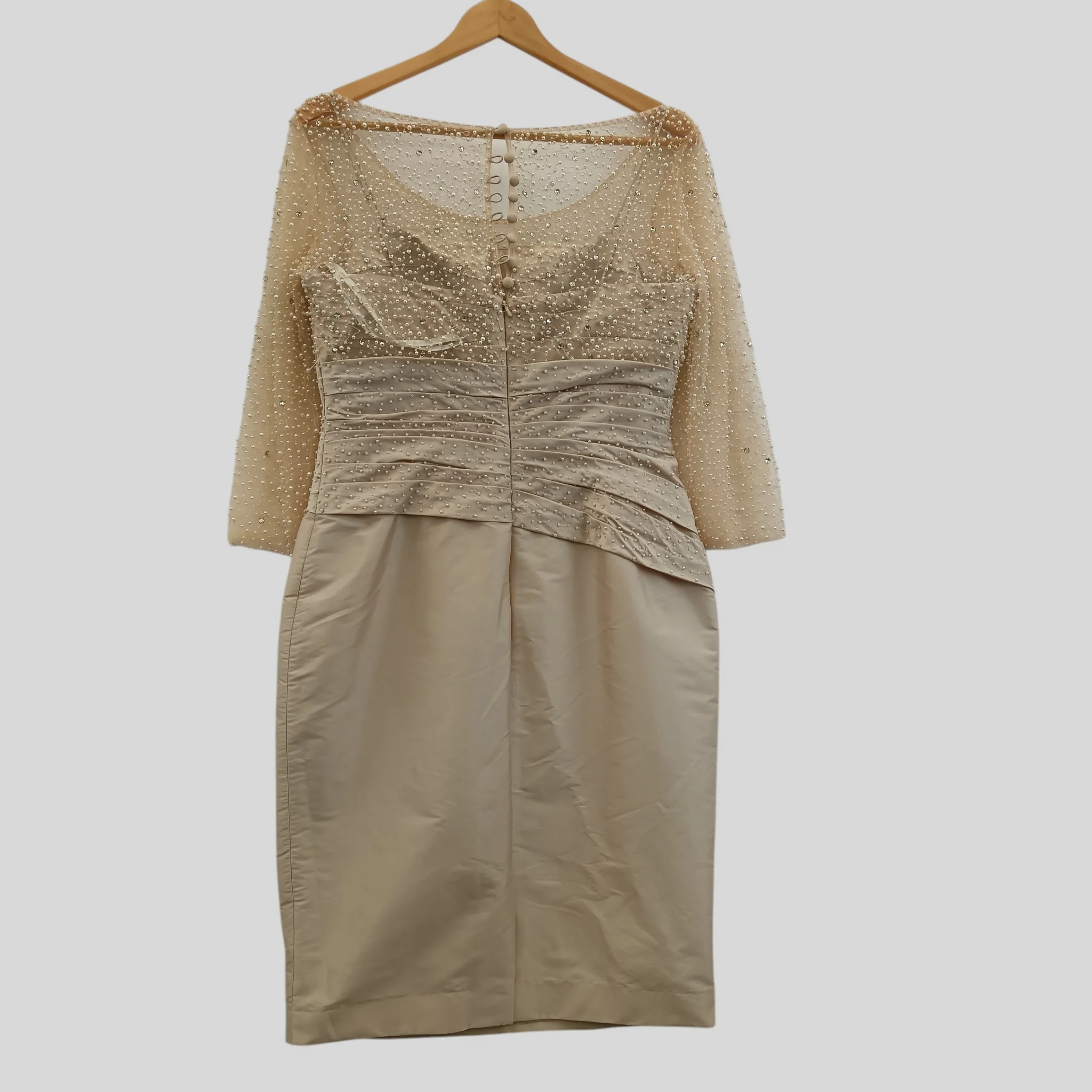 Irresistible by Veromia Mother of Bride Gold Embellished Dress UK 12 Womenswear | Pre-loved - Image 2