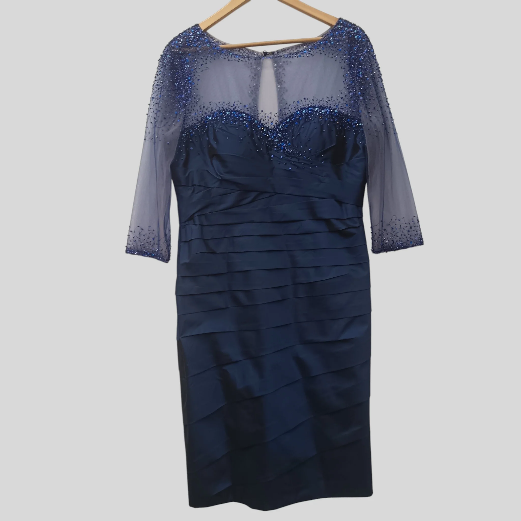 Irresistible by Veromia Royal Blue Satin Special Occasion  Dress UK 18 Womenswear | Pre-loved