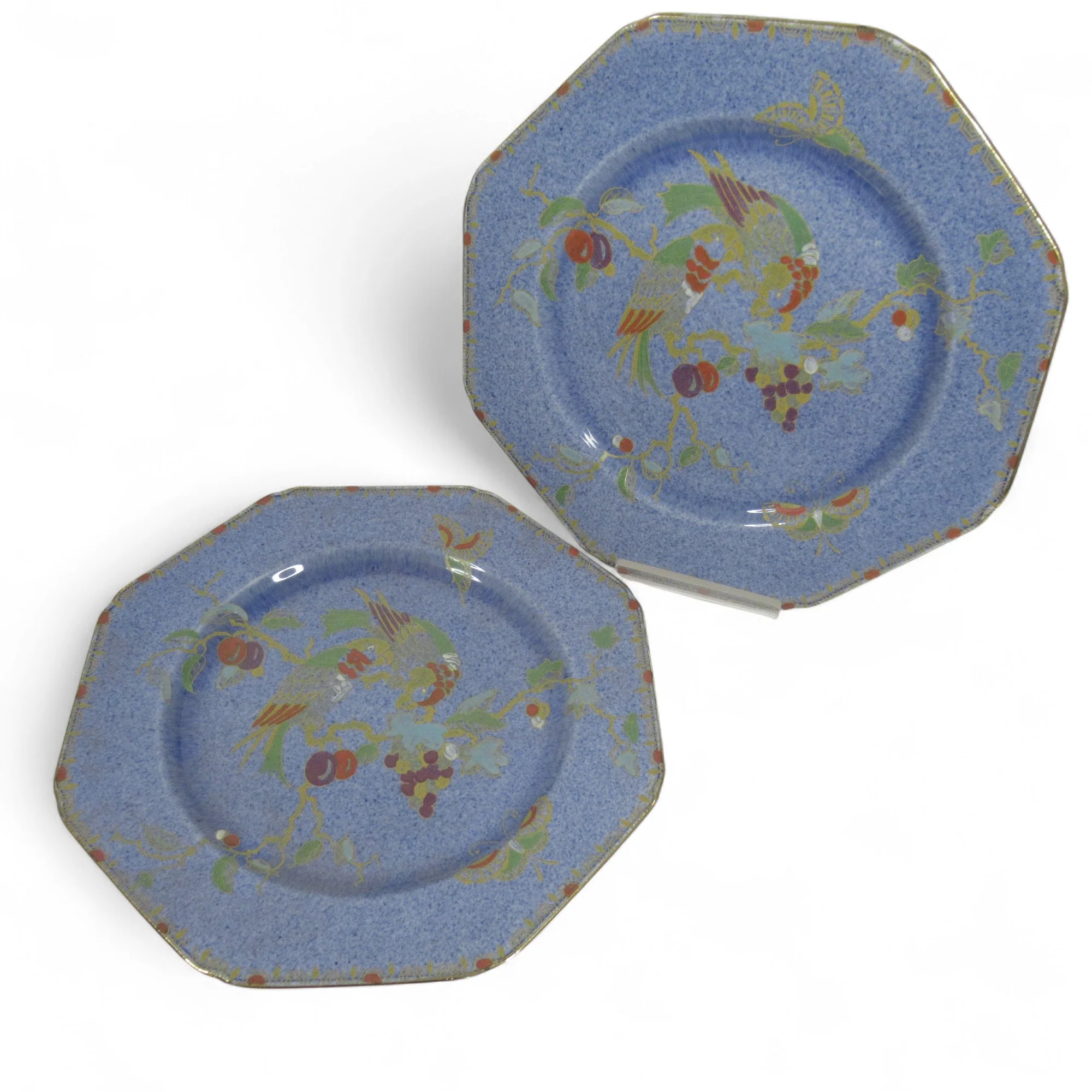 Bursley Ware 728 Octagon Bird Plates Decorative 8.5" | Pre-loved
