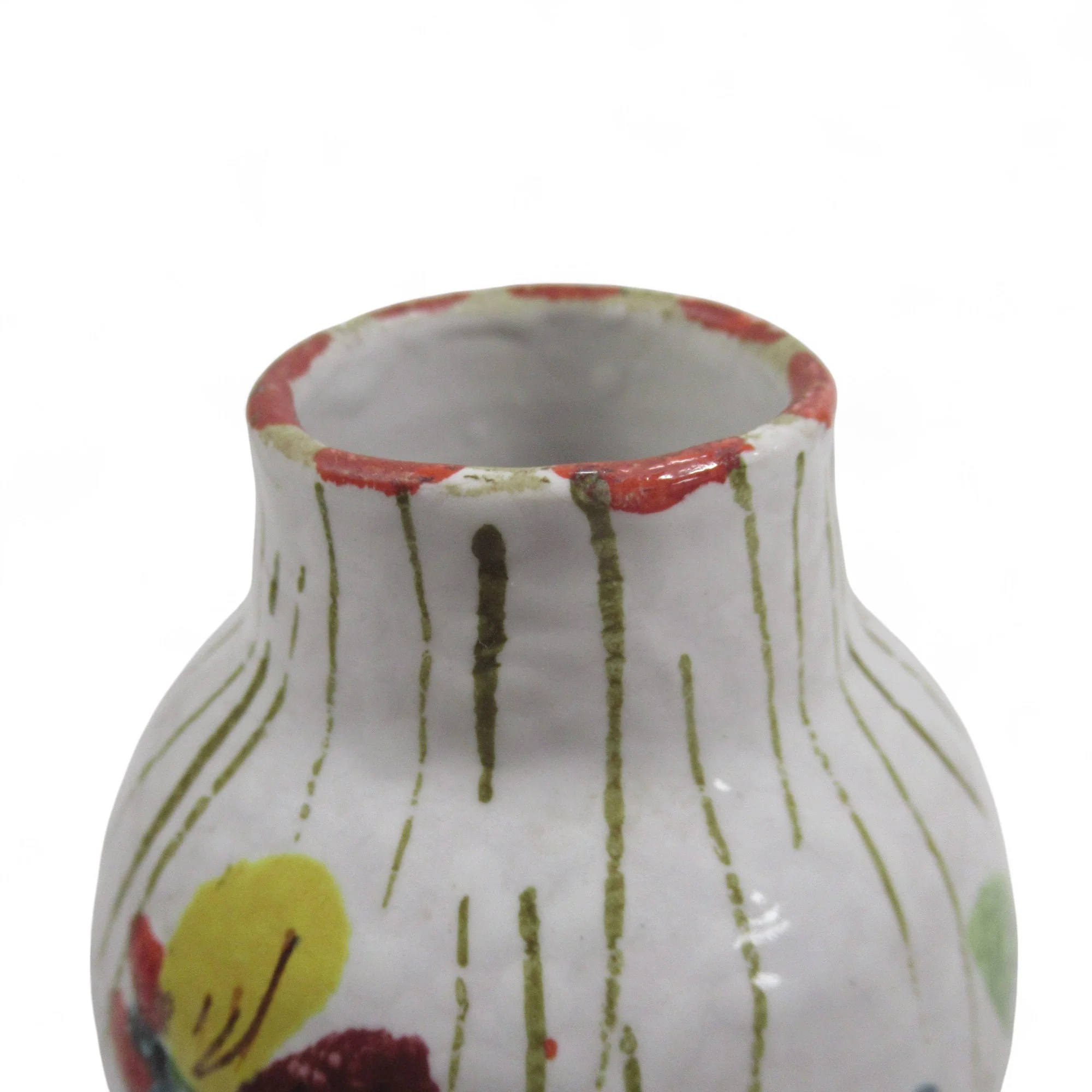 Italian Glazed Ceramic Bud Vase 14cm Multicoloured | Pre-Loved - Image 3