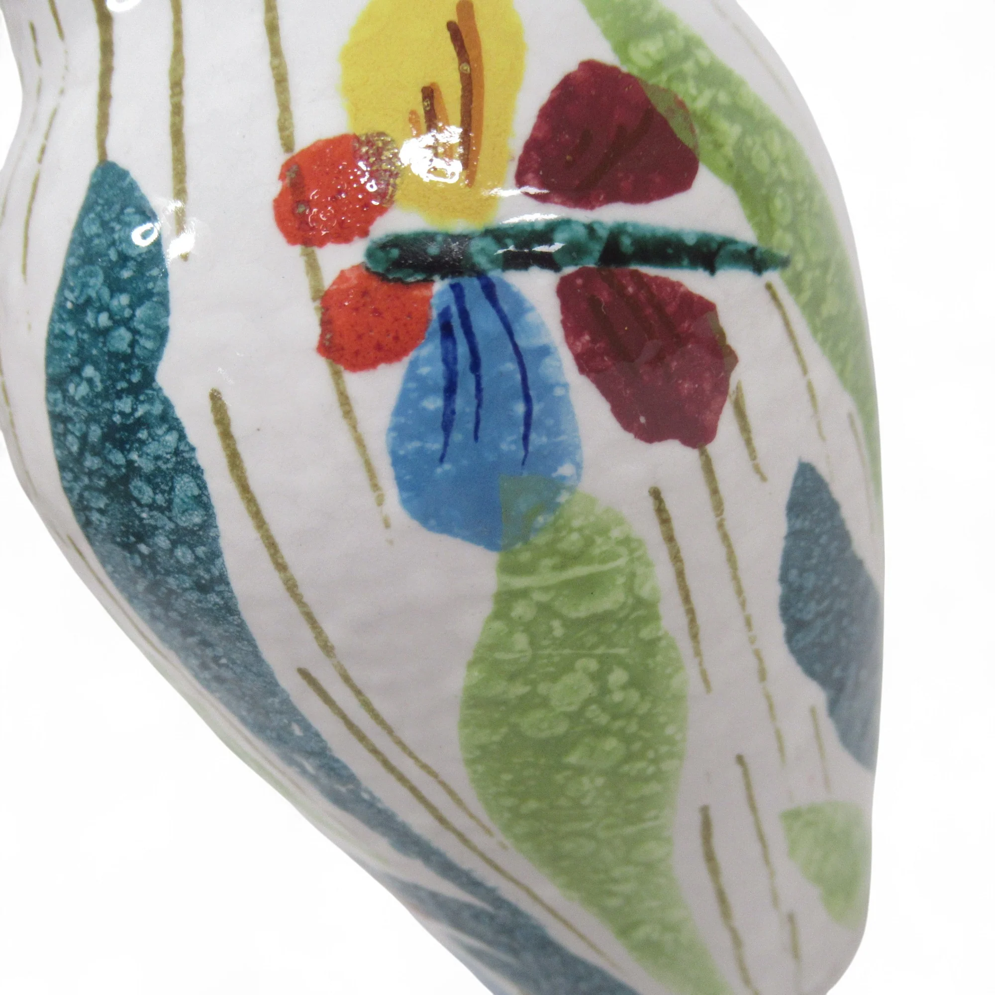 Italian Glazed Ceramic Bud Vase 14cm Multicoloured | Pre-Loved - Image 6