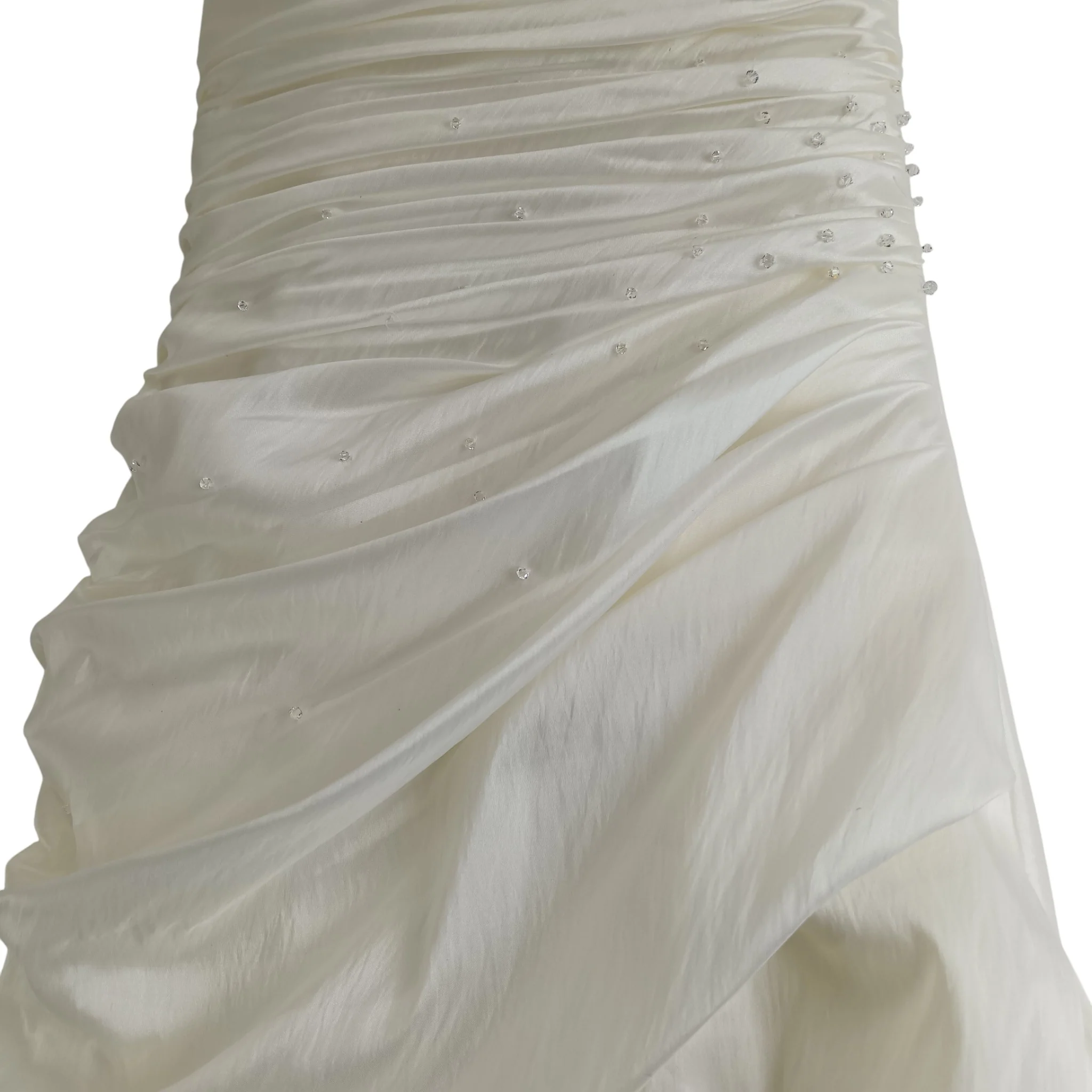 Ivory Satin Wedding Hi-low Draped Dress Strapless UK 12  Womenswear | Pre-loved - Image 3