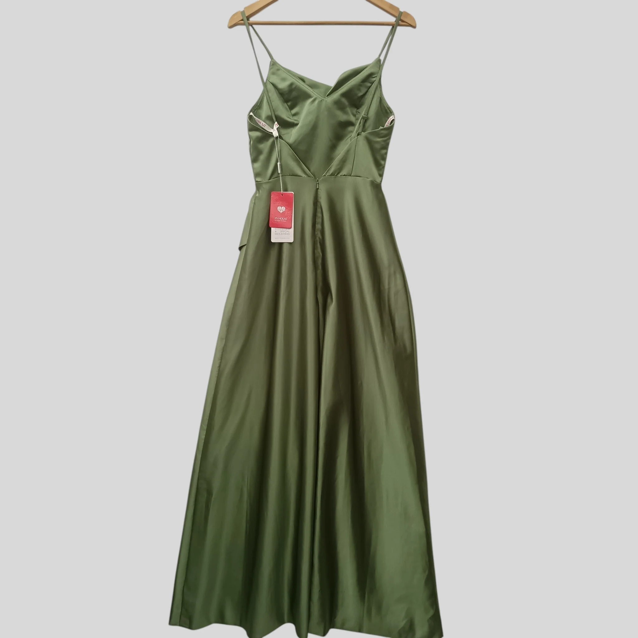 J J'S House Long Green Satin Strappy  Dress UK 8 - Tags On - Womenswear | Pre-loved - Image 2