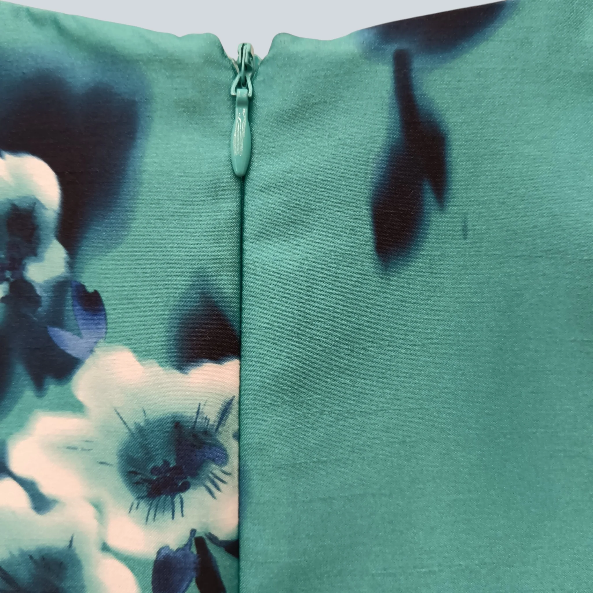 Jacques Vert Turquoise Floral Print Mother of Bride Dress UK Large Womenswear | Pre-loved - Image 4