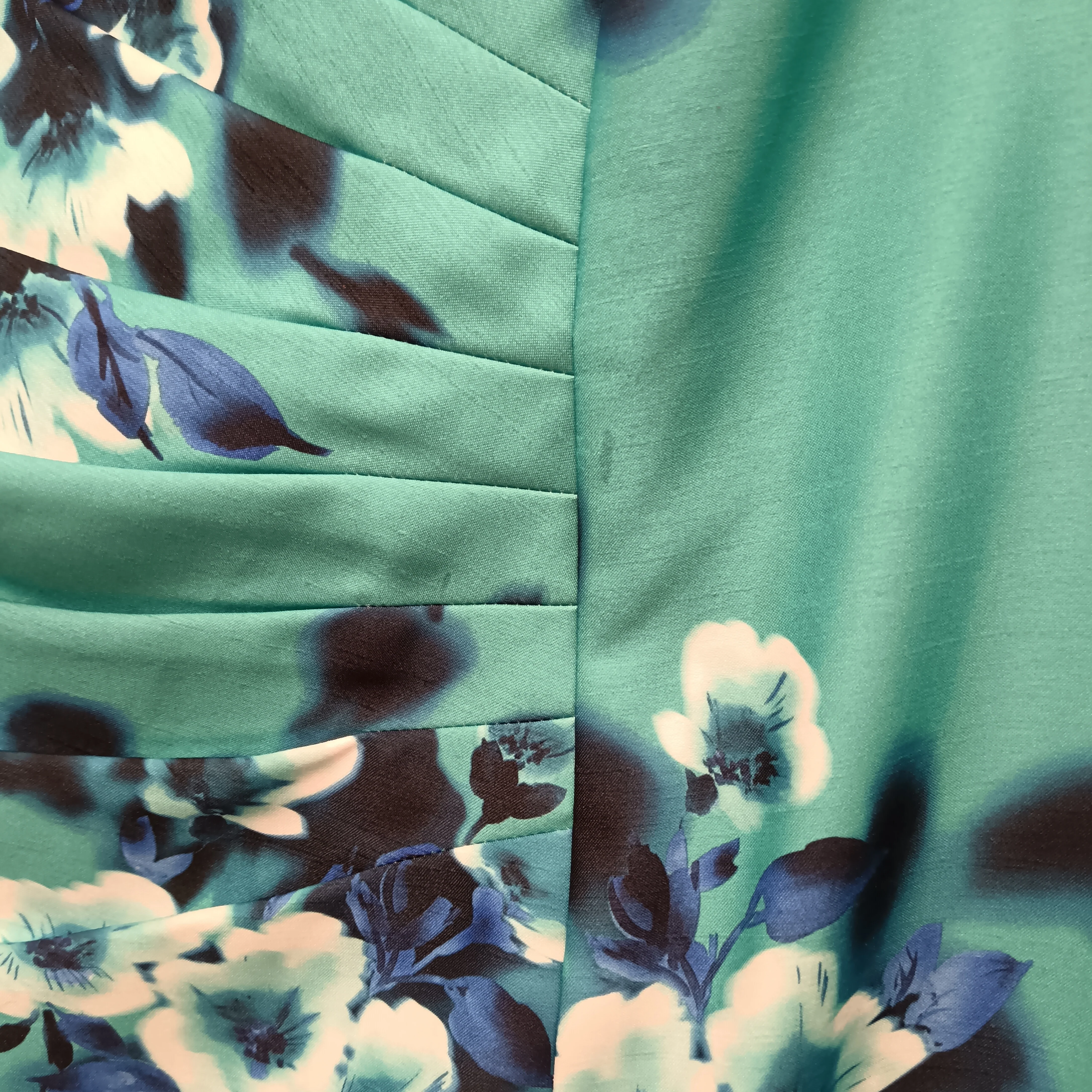 Jacques Vert Turquoise Floral Print Mother of Bride Dress UK Large Womenswear | Pre-loved - Image 5