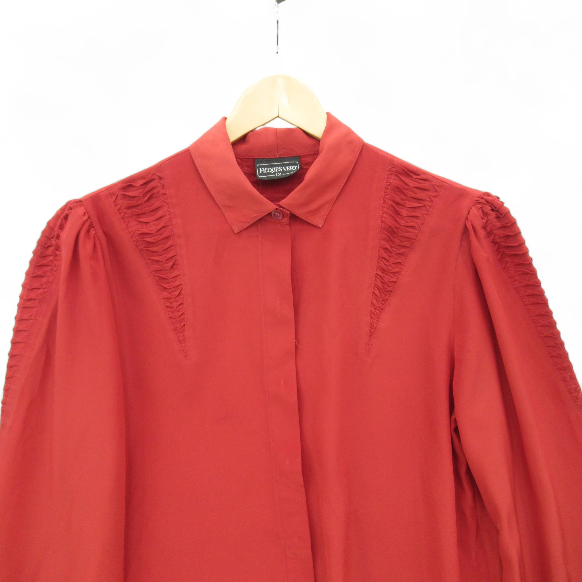 Jacques Vert Vintage Blouse Shirt Red UK 12 Womenswear | Pre - loved - Image 3
