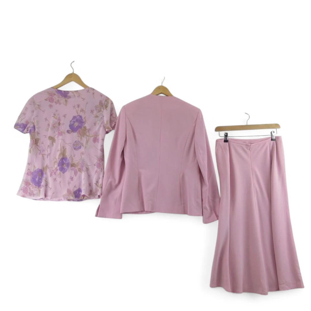 Jacques Vert Vintage Mother Of Bride Outfit Pink UK 12 Womenswear | Pre-loved - Image 5