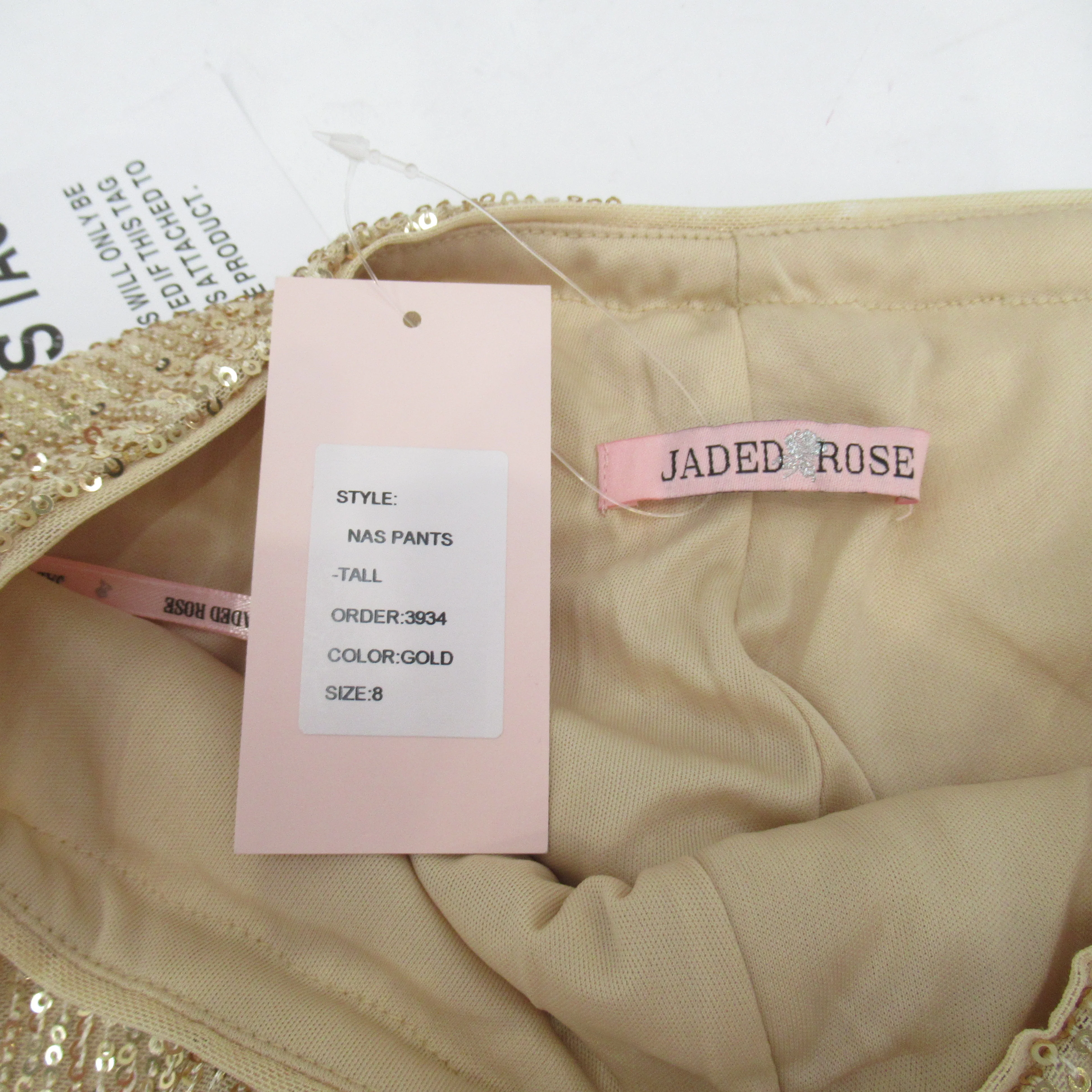 Jaded Rose Trousers UK 8 Gold Sequin Womenswear - Preloved - Image 6