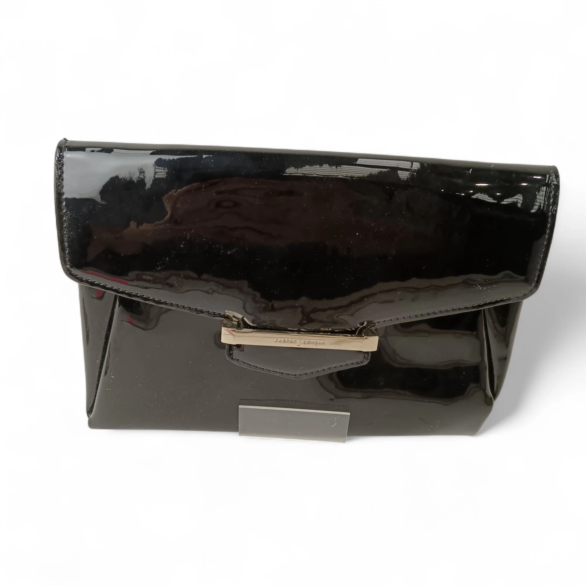 Jasper Conran Black Patent  Clutch Bag- Womenswear | Pre-loved