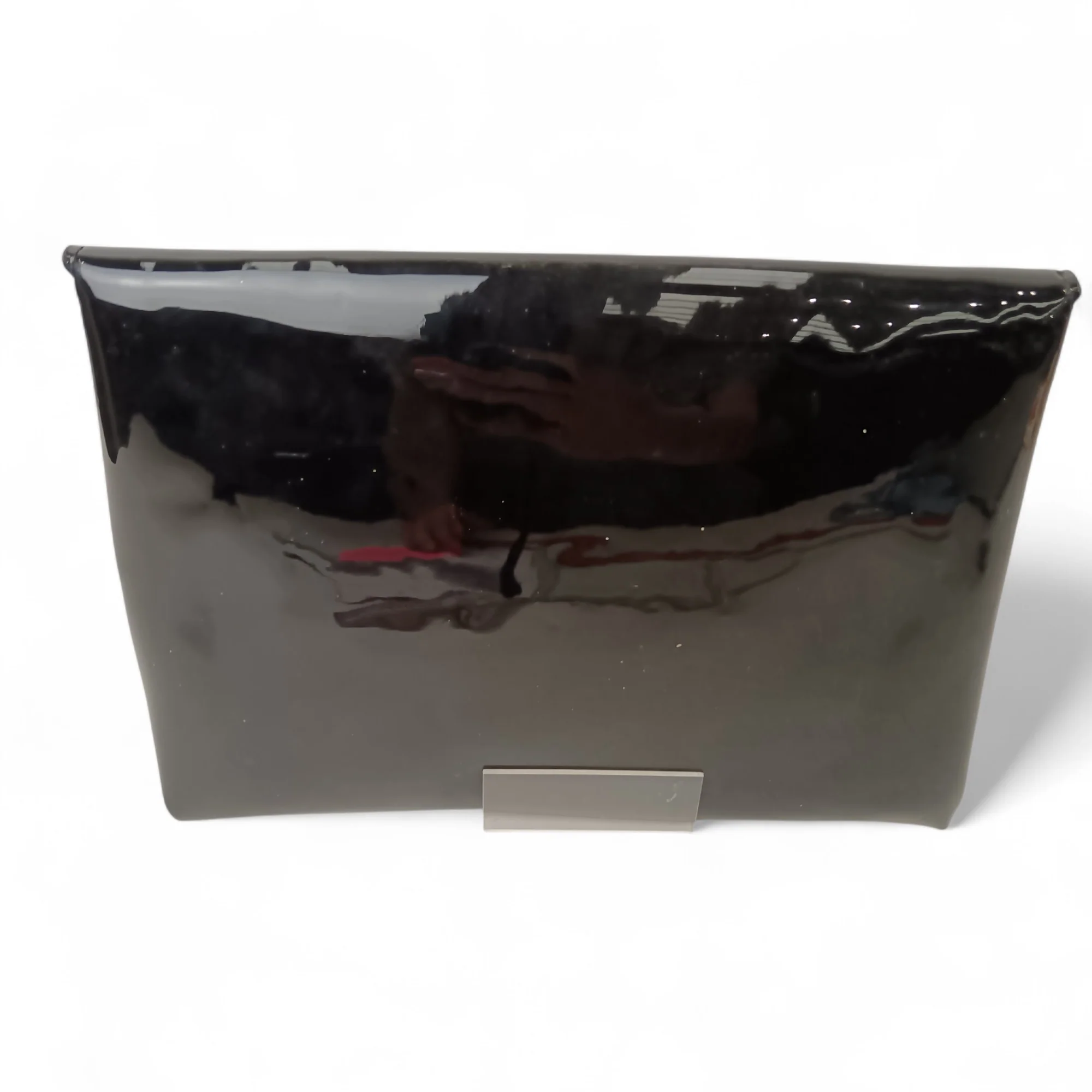 Jasper Conran Black Patent  Clutch Bag- Womenswear | Pre-loved - Image 2