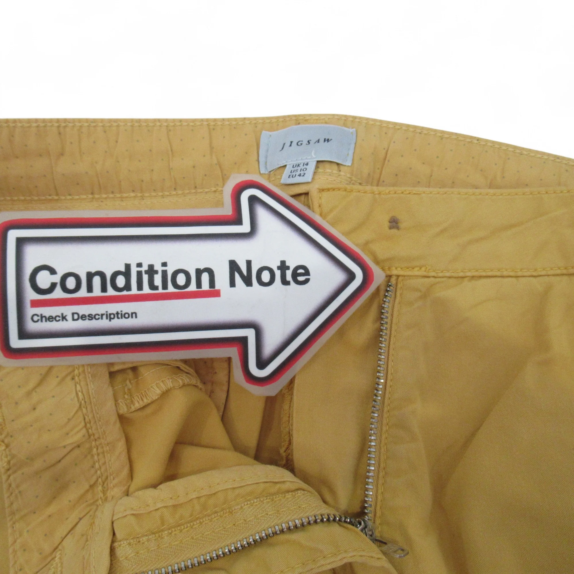 Jigsaw UK 14 Mustard Yellow Trousers Womenswear | Preloved - Image 6