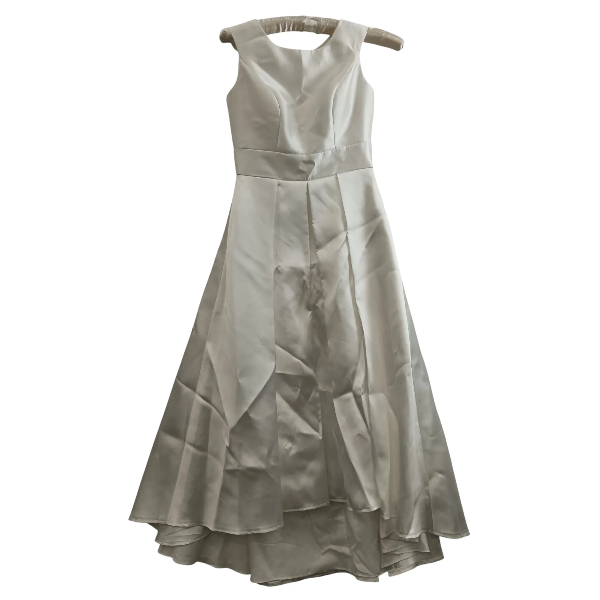 JJ'S House White Sleeveless Hi-low Wedding Dress UK S/M Womenswear | Pre-loved