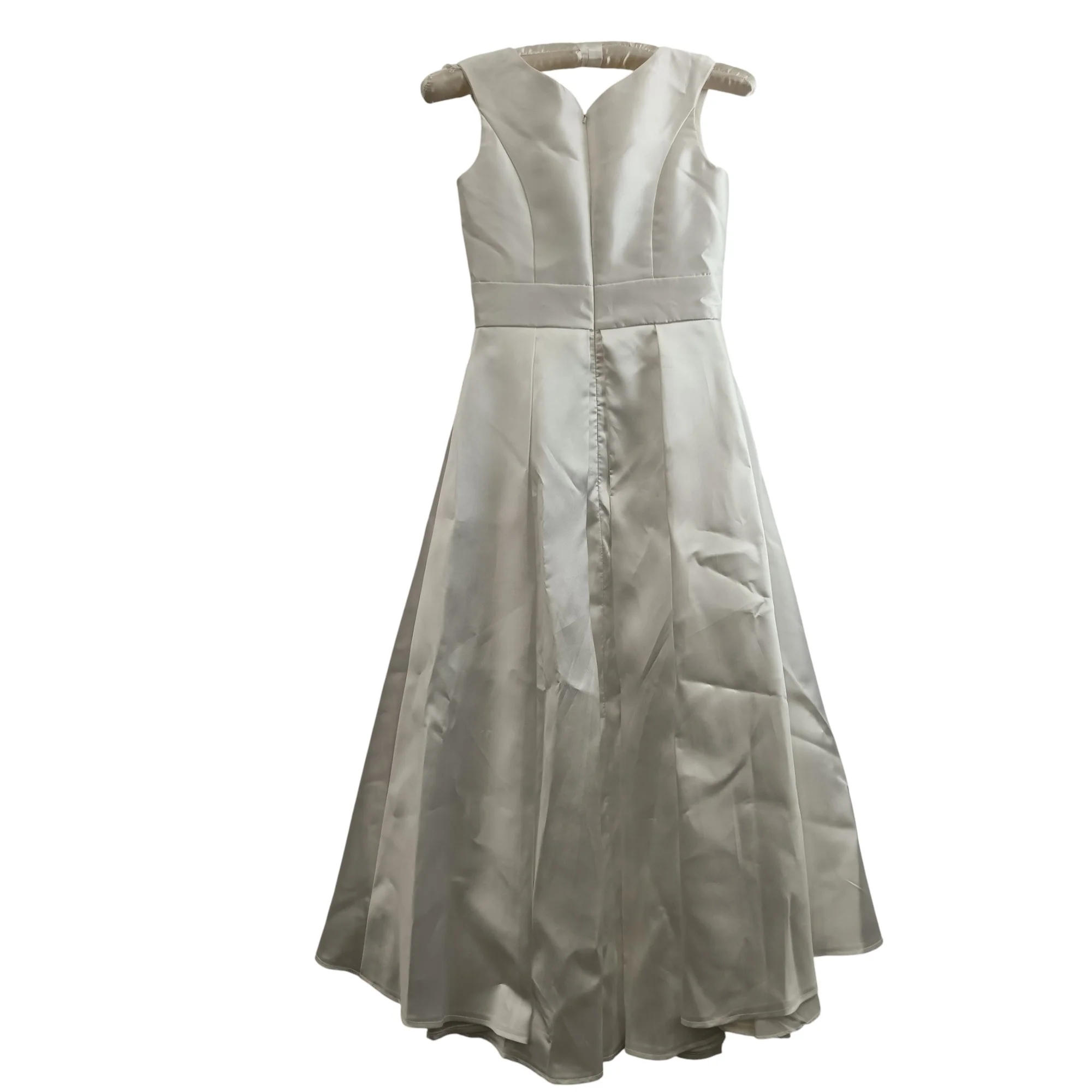 JJ'S House White Sleeveless Hi-low Wedding Dress UK S/M Womenswear | Pre-loved - Image 2