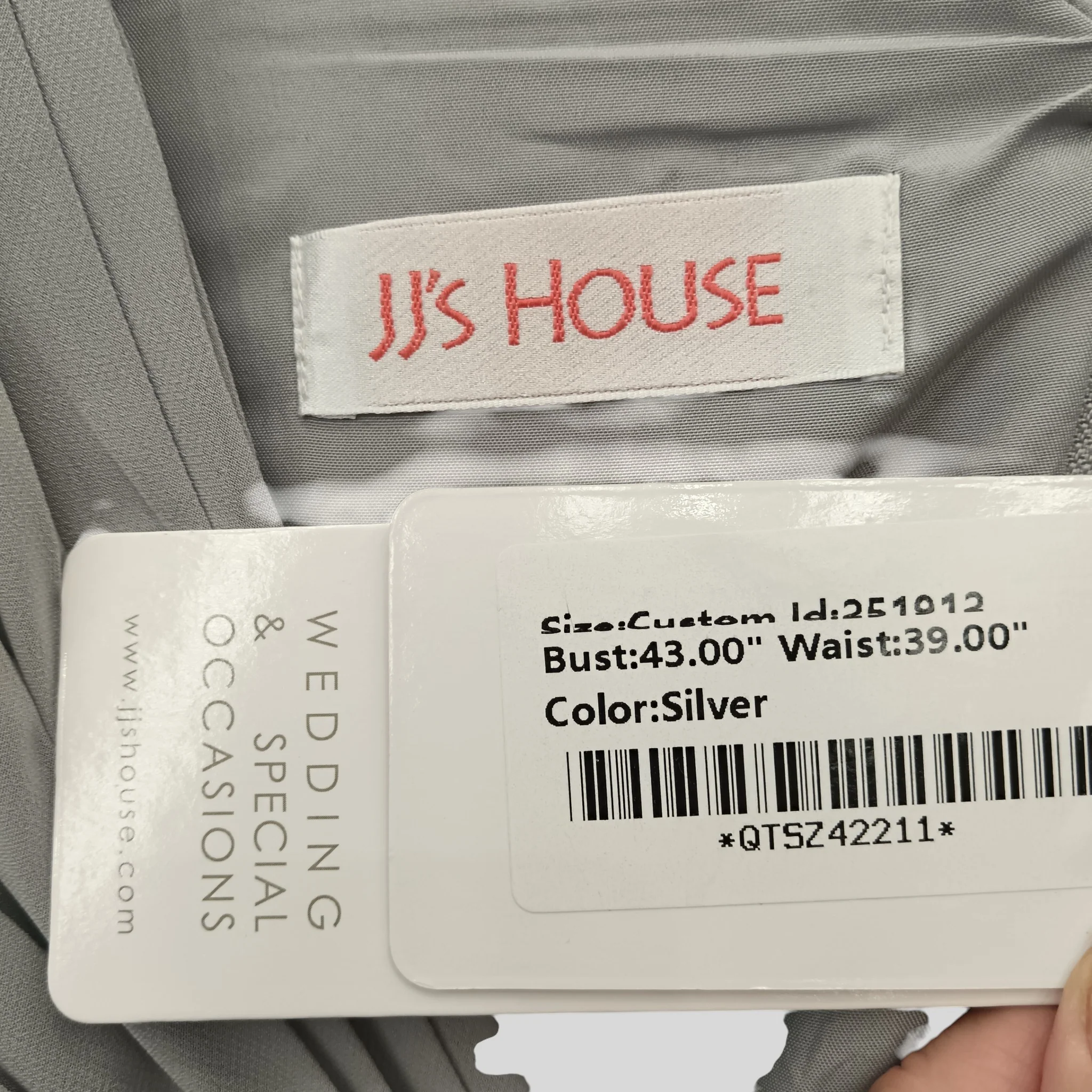 JJ'S Ladies Long Bridesmaid Dress Silver Grey UK 18 - Tags On -  Womenswear | Pre-loved - Image 4