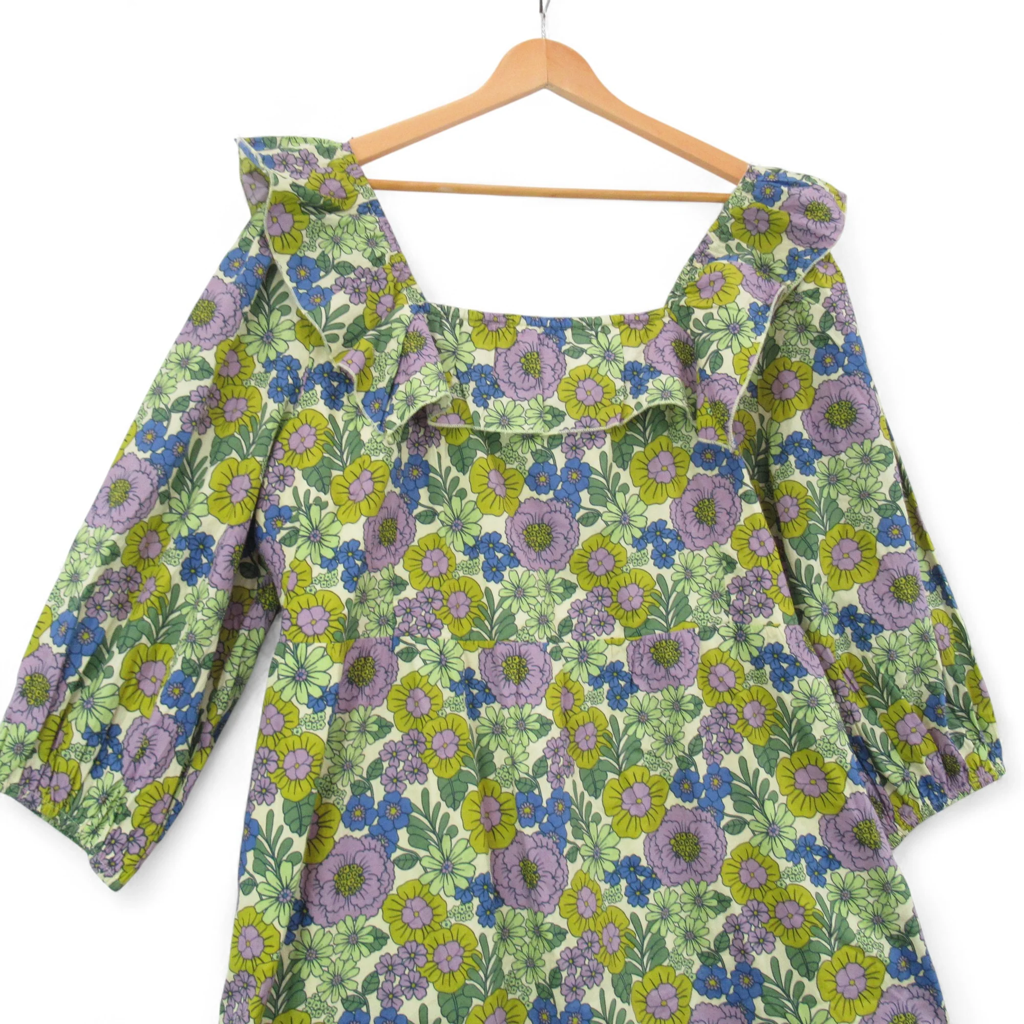 Joanie Clothing Floral Dress Green UK 22 Womenswear | Pre-loved - Image 4