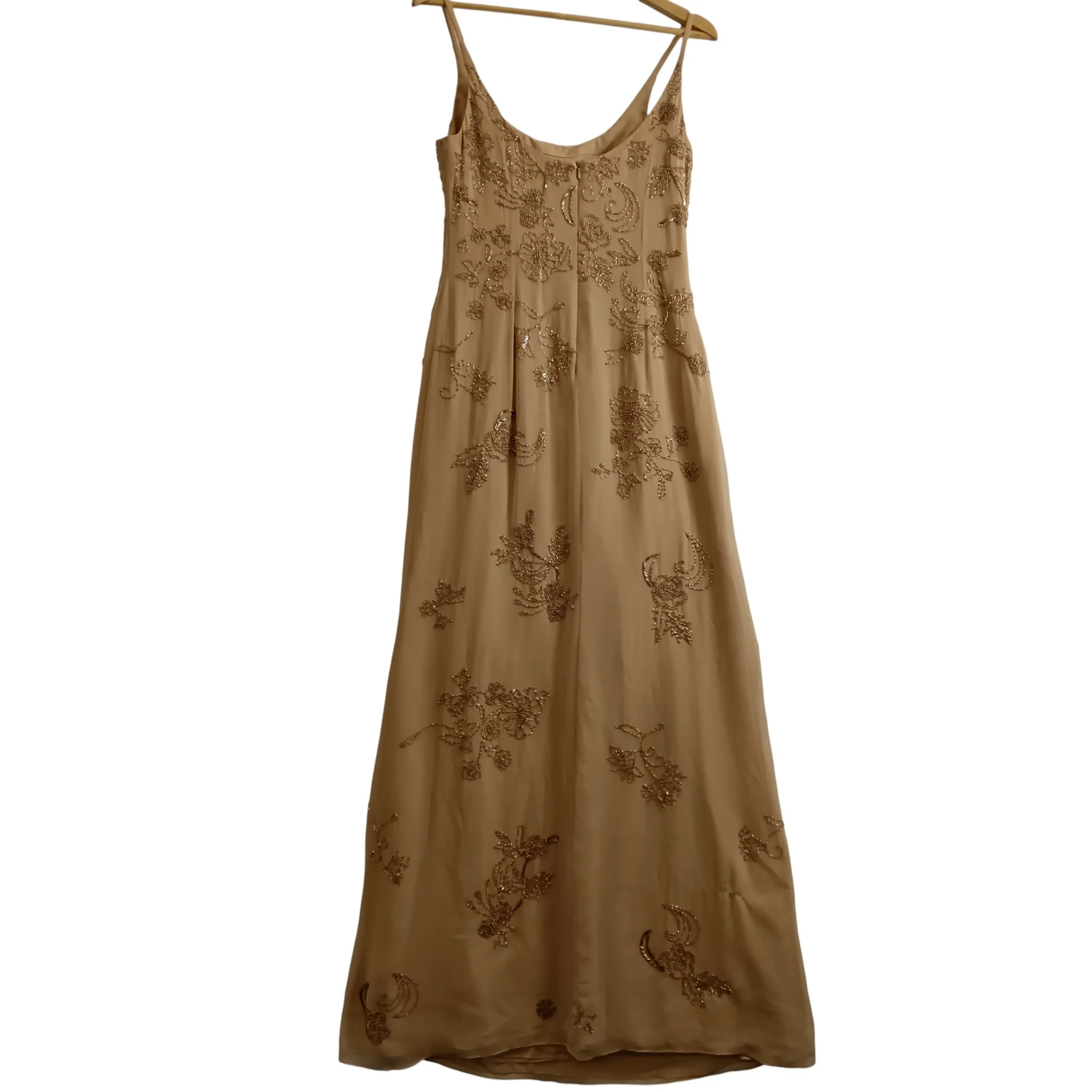 John Charles Embroidered Gold Beige Long Dress UK 12 -Tags On - Womenswear | Pre-loved - Image 2