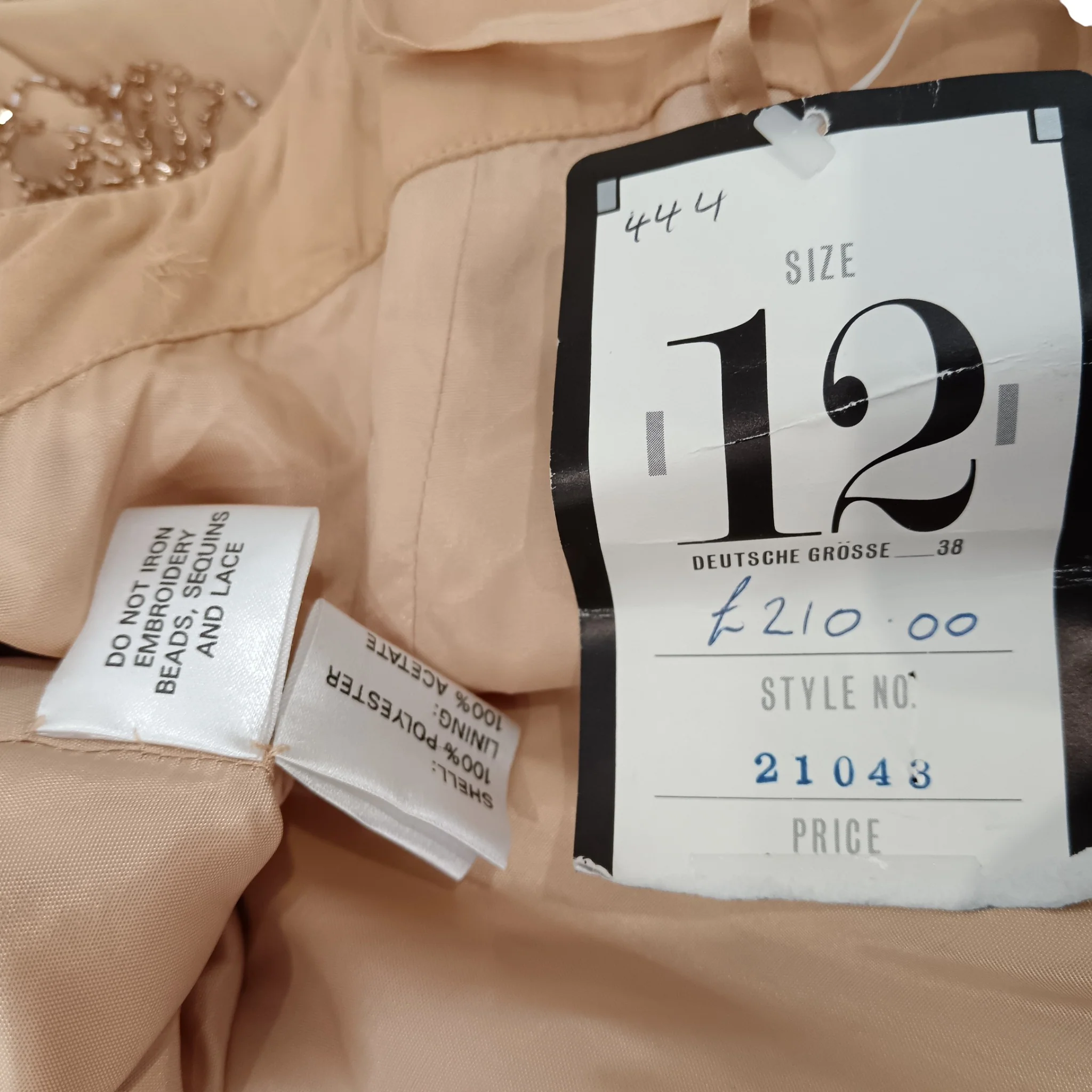 John Charles Embroidered Gold Beige Long Dress UK 12 -Tags On - Womenswear | Pre-loved - Image 5