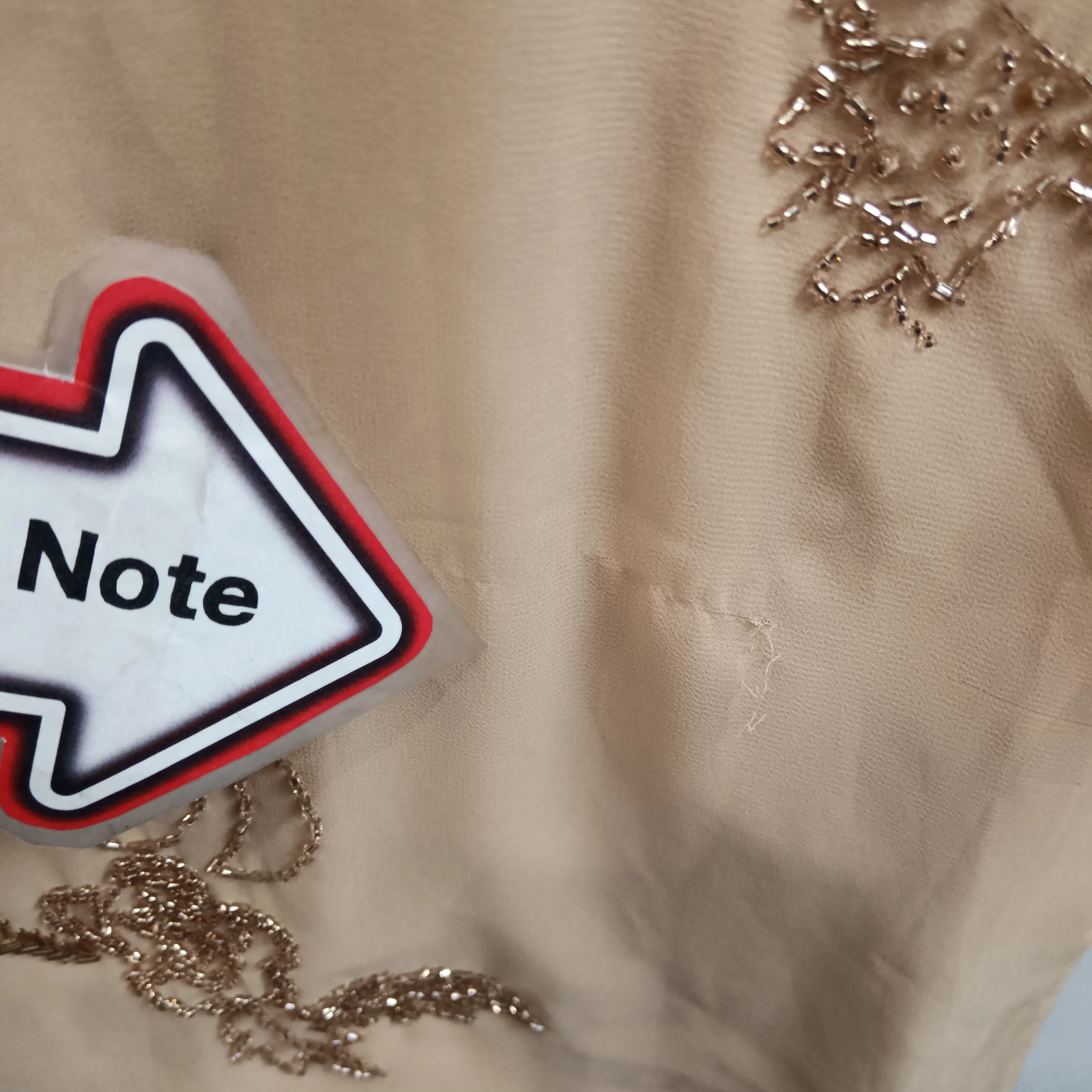 John Charles Embroidered Gold Beige Long Dress UK 12 -Tags On - Womenswear | Pre-loved - Image 6