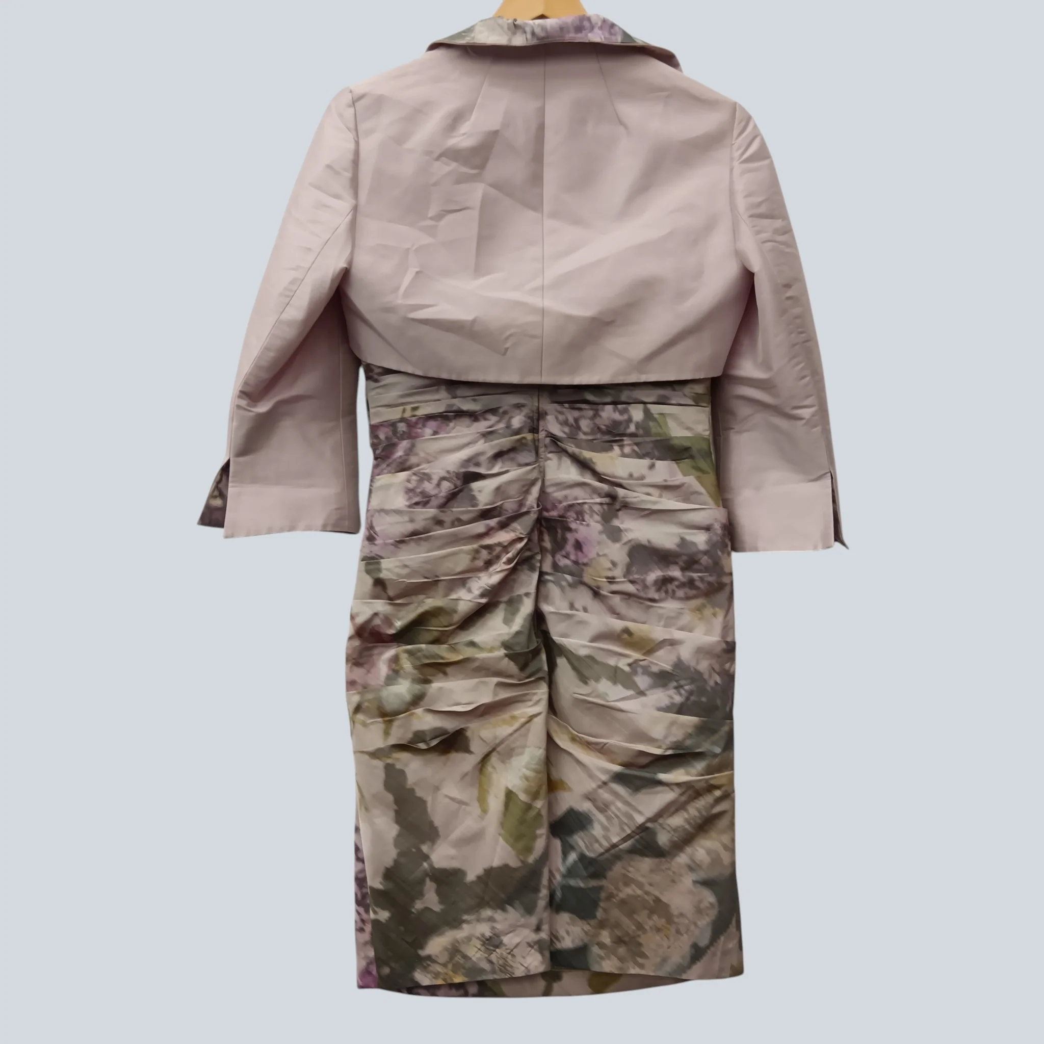 John Charles Mother Of Bride Outfit Pink Floral Dress With Matching Jacket  UK 10  - Womenswear | Pre-loved - Image 2