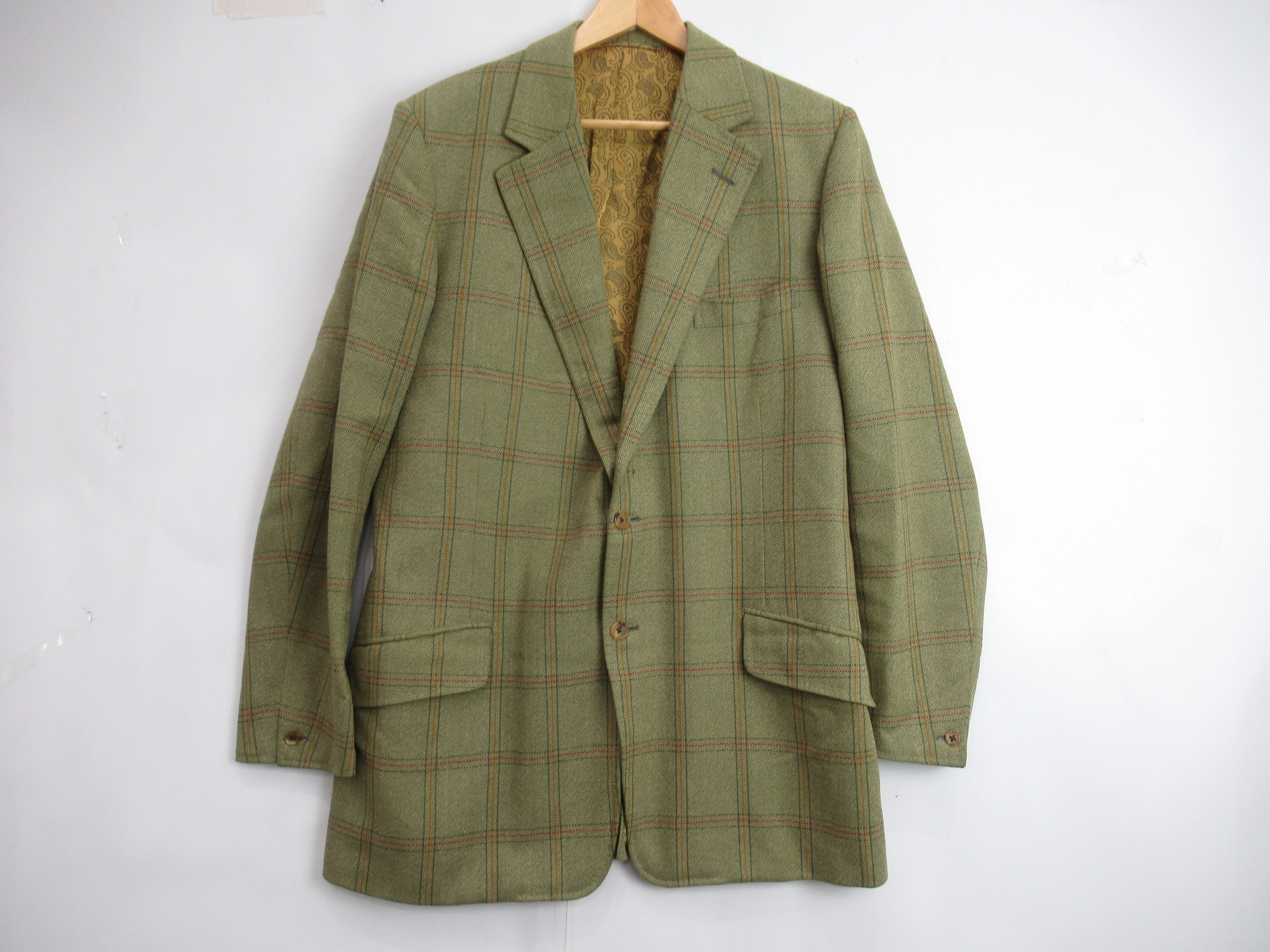 John G Hardy 44 Green Tweed Wool Blazer Menswear | Preloved