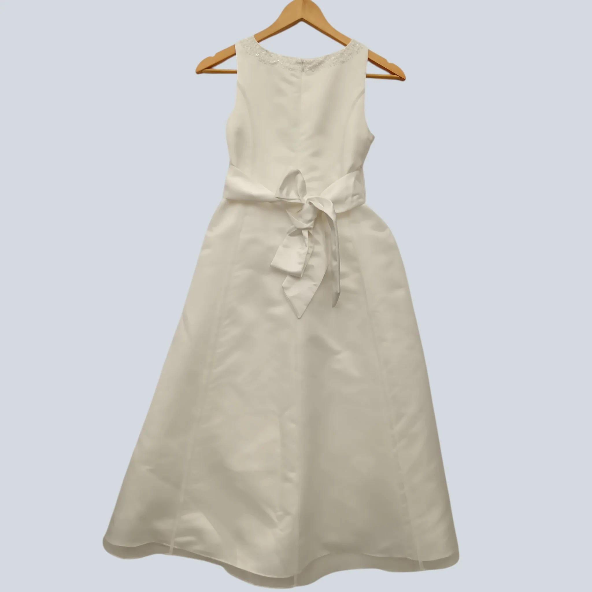 John Lewis Girls Wedding Special Occasion White Dress Decorative Belt UK 11 Years | Pre-loved - Image 2