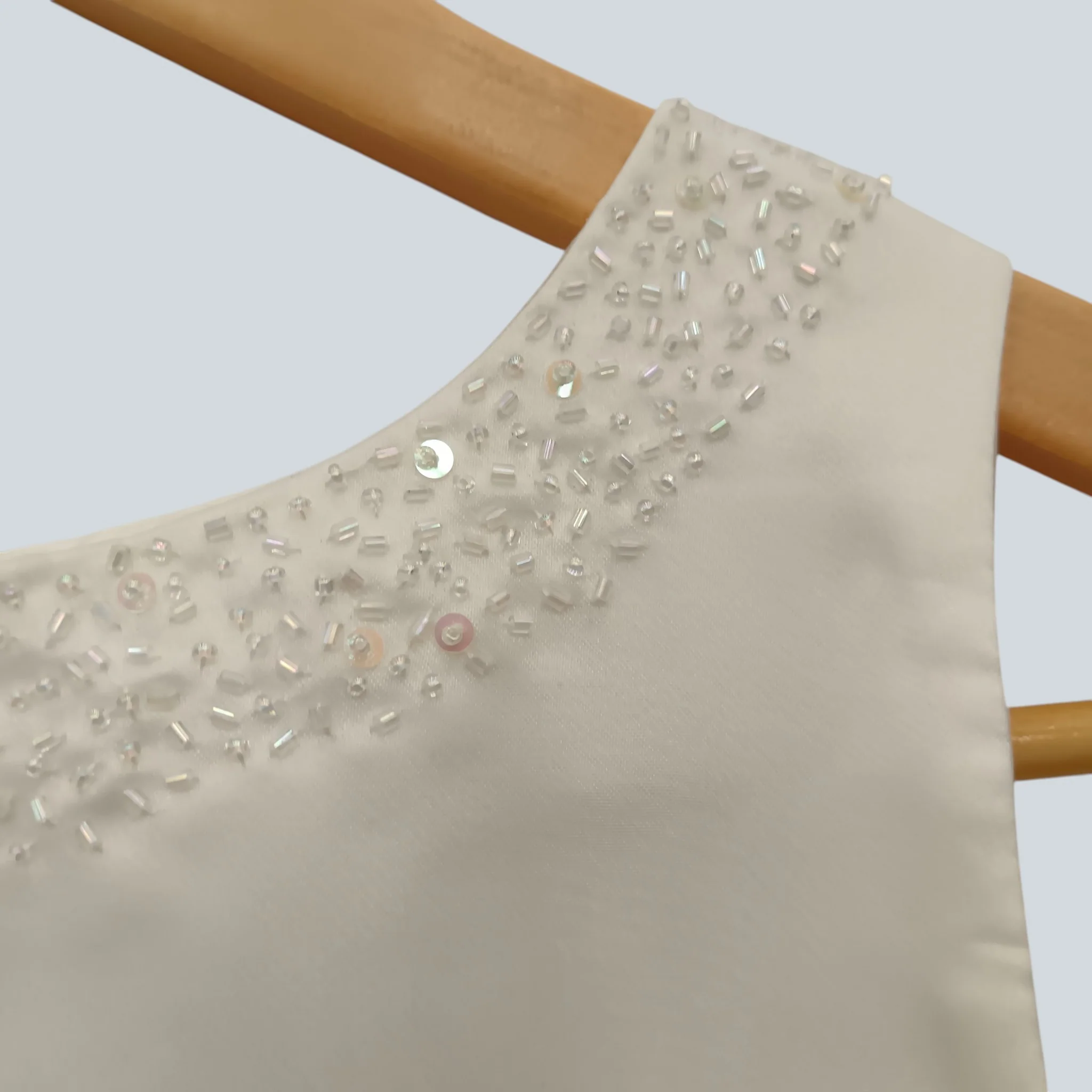 John Lewis Girls Wedding Special Occasion White Dress Decorative Belt UK 11 Years | Pre-loved - Image 3