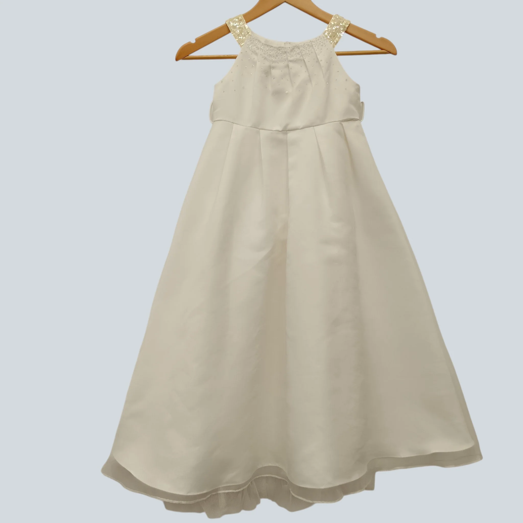John Lewis Girls Wedding Special Occasion White Embellished Dress UK 7 Years | Pre-loved