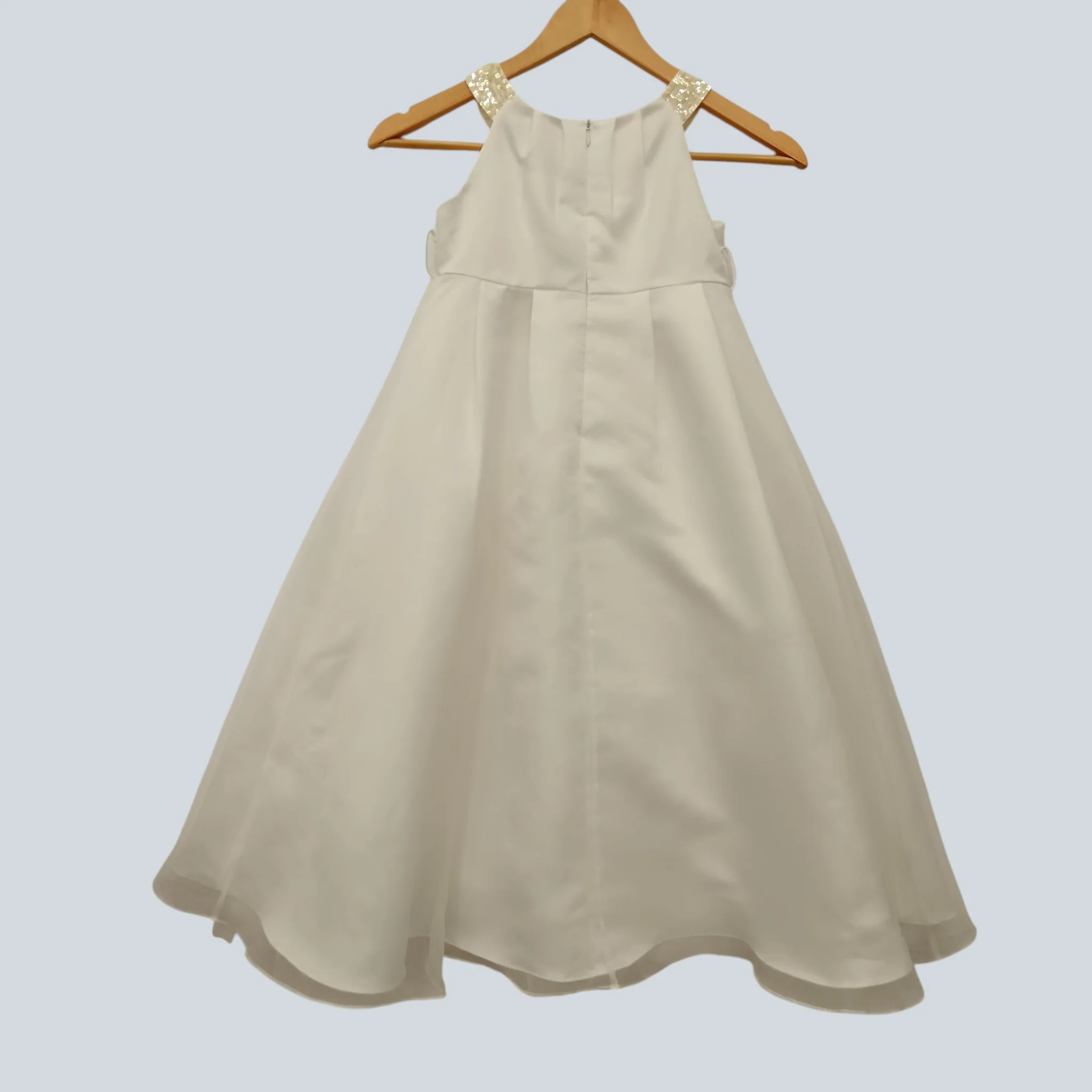 John Lewis Girls Wedding Special Occasion White Embellished Dress UK 7 Years | Pre-loved - Image 2