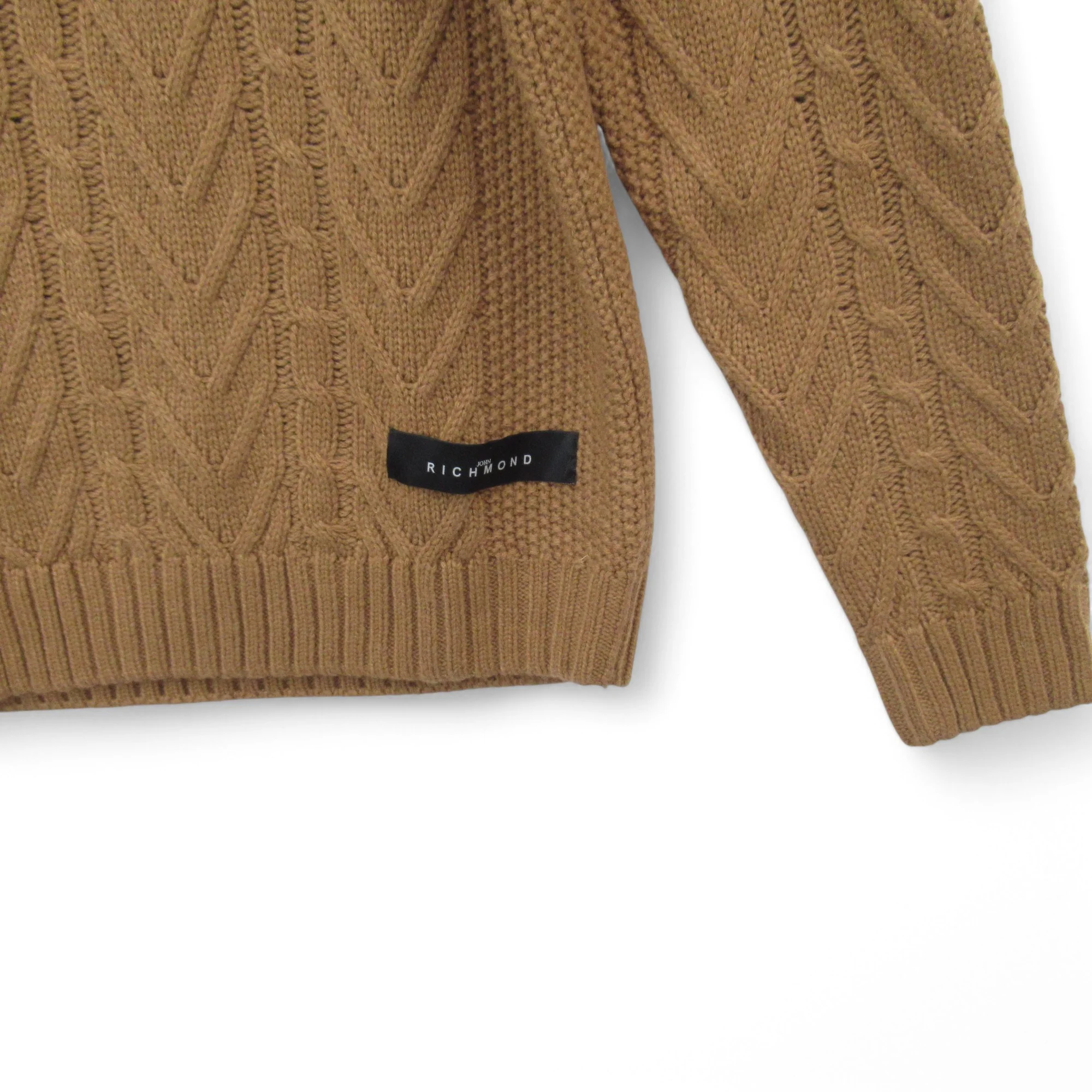 John Richmond Jumper Brown XXL Knitwear Menswear | Pre-loved - Image 3