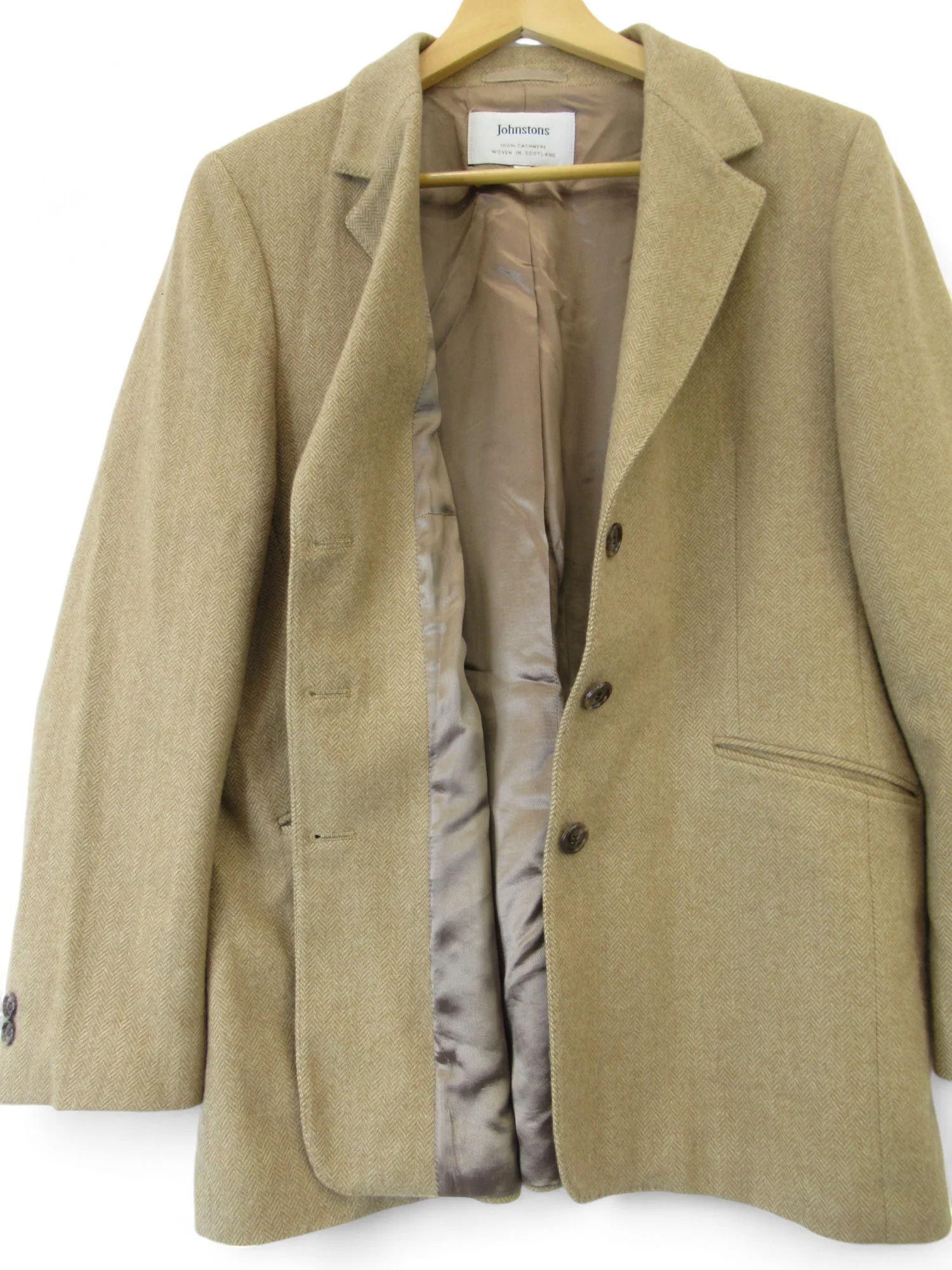 Johnstons UK 16 Brown Herringbone Blazer Womenswear | Preloved - Image 6