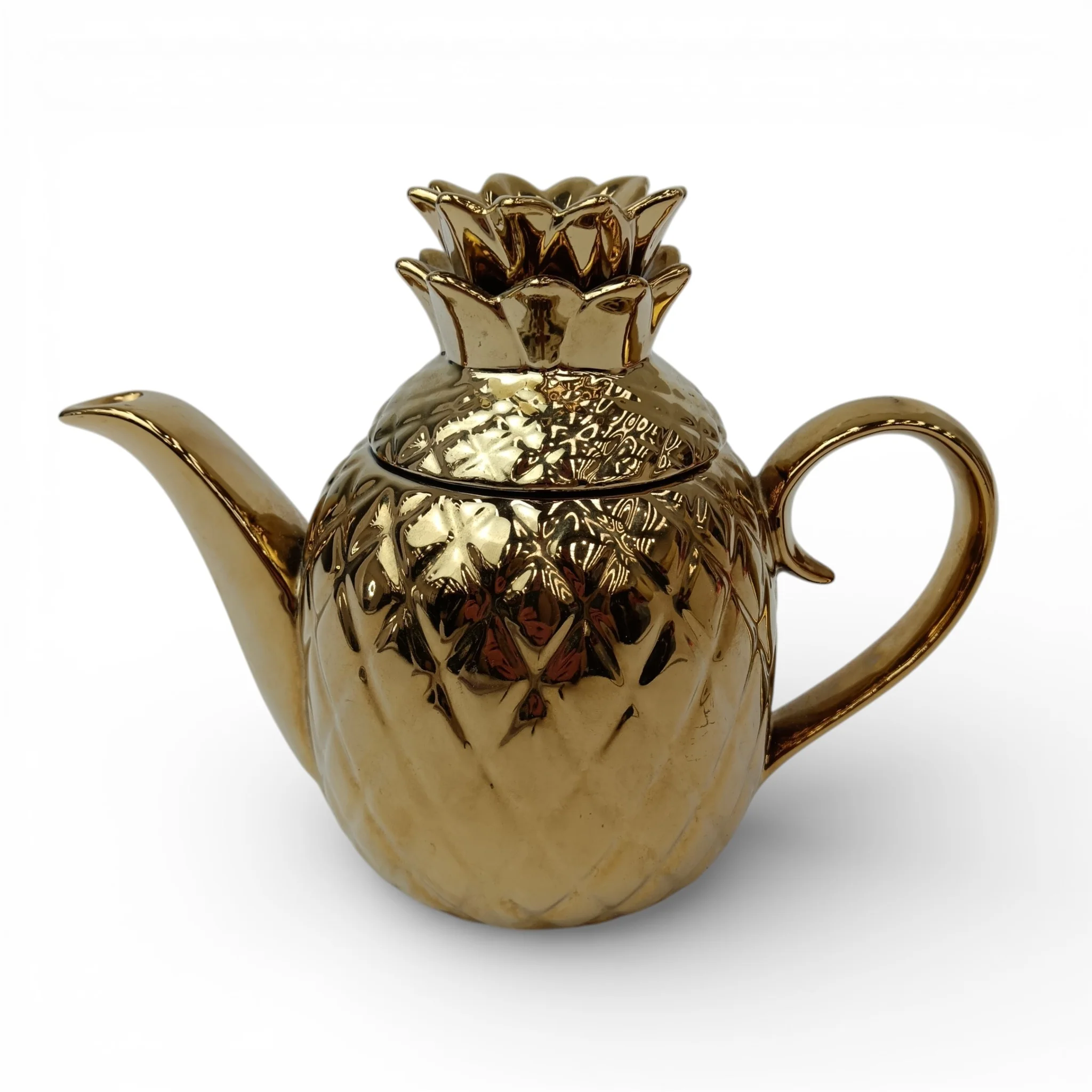 Joyye Teapot Gold Pineapple Ceramic Decorative Fruit Design | Pre-loved