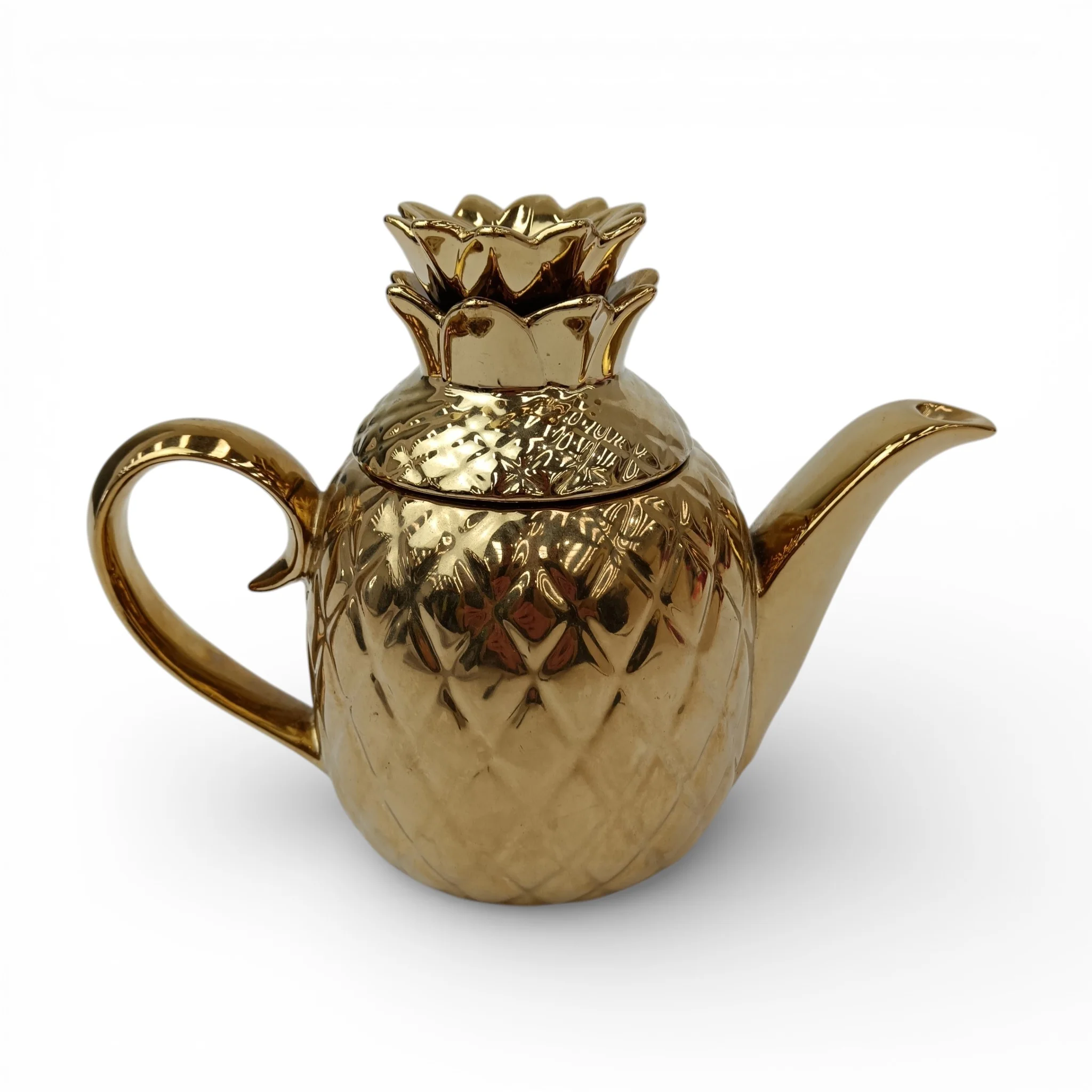 Joyye Teapot Gold Pineapple Ceramic Decorative Fruit Design | Pre-loved - Image 3