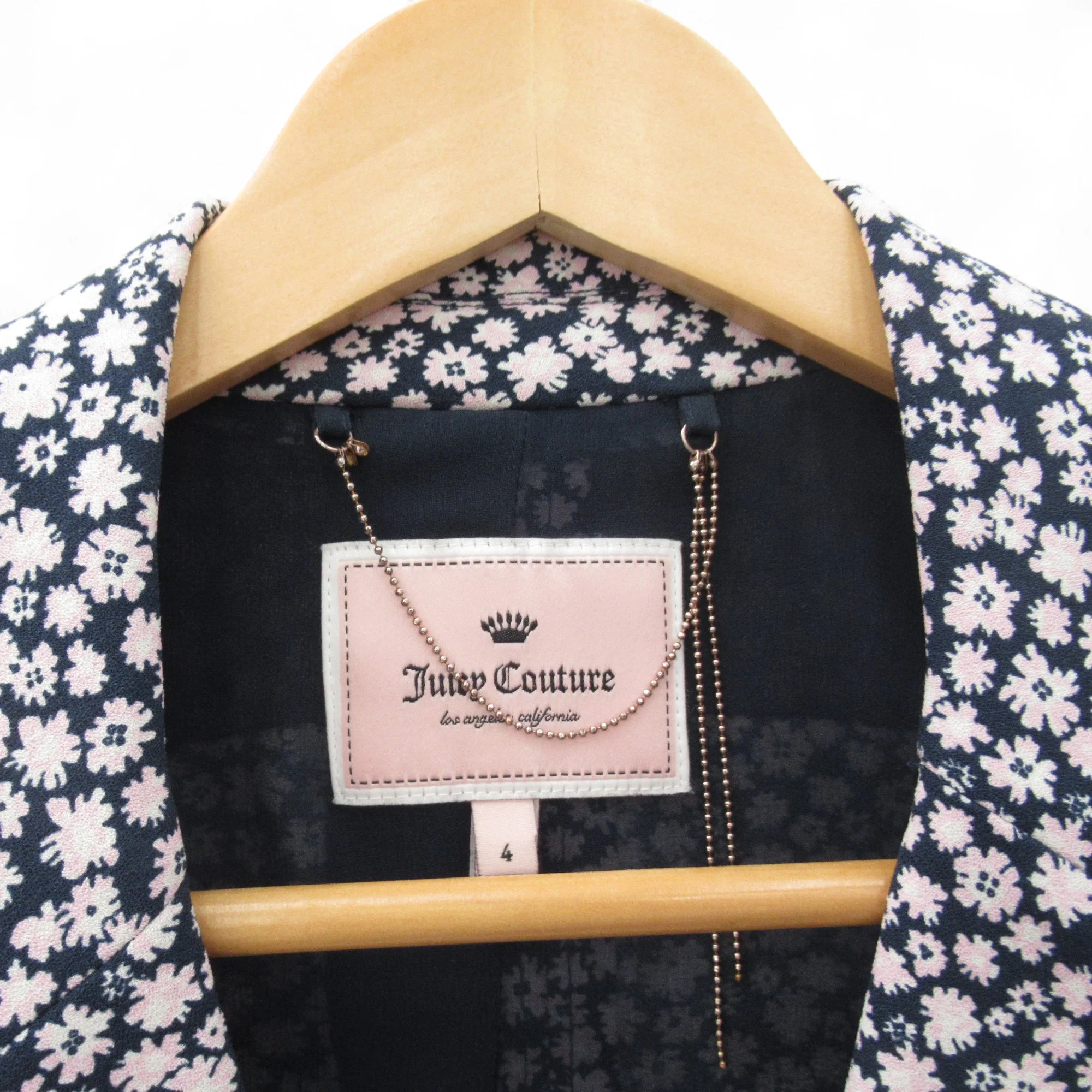Juicy Couture Floral Blazer Jacket UK 10 Multicoloured Womenswear | Pre-loved - Image 4