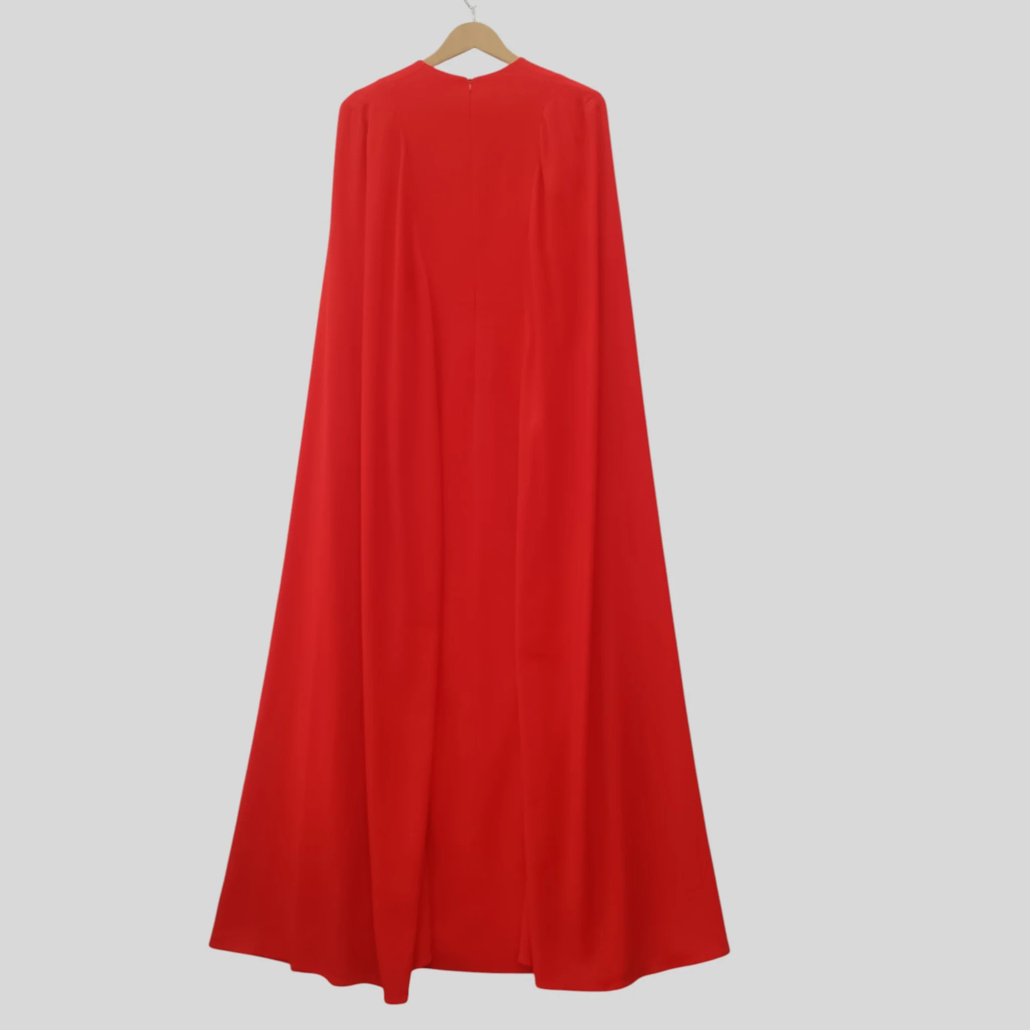 Karen Millen Full Length Special Occasion Red Dress Cape Sleeves Side Slits UK 10 Womenswear | Pre-loved - Image 2