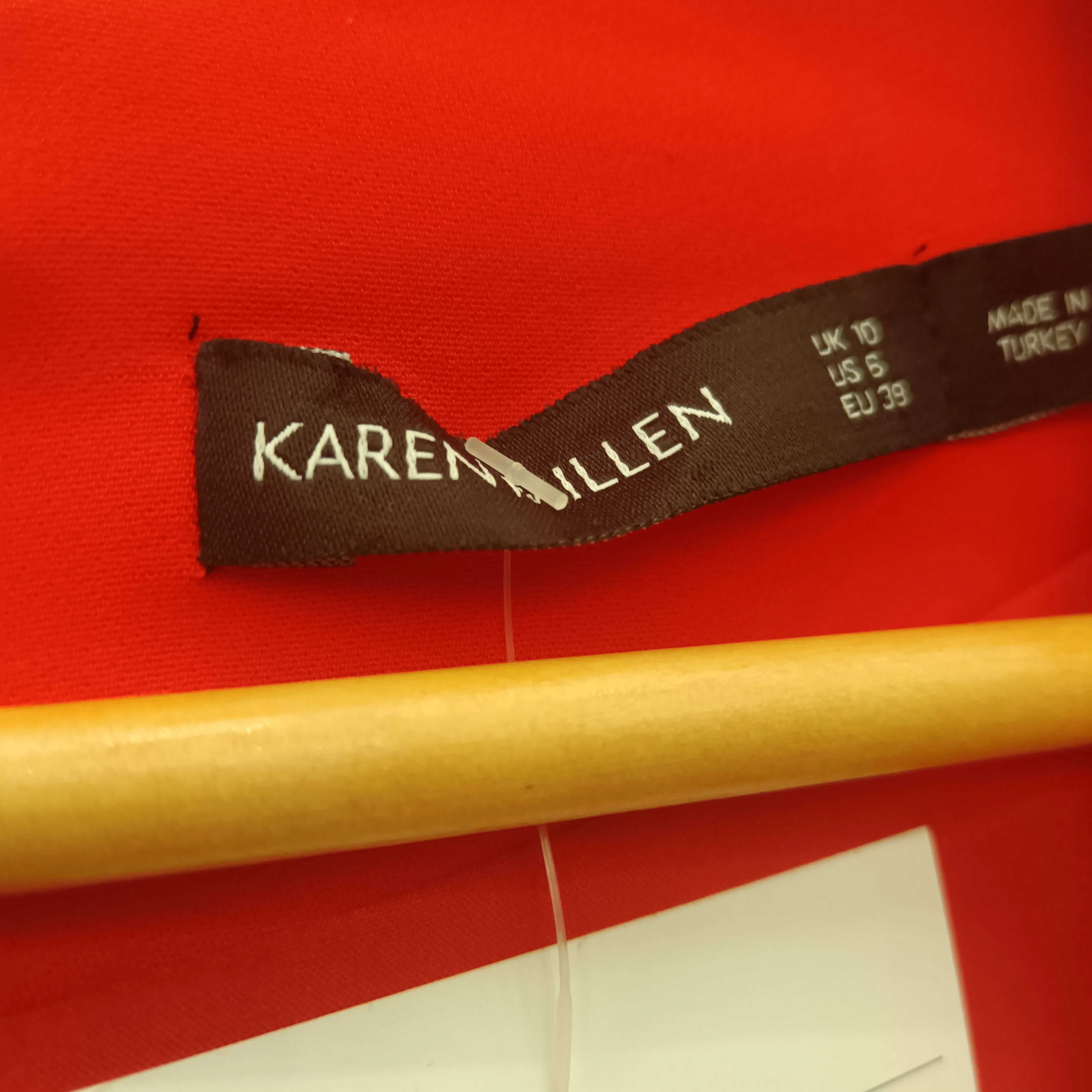 Karen Millen Full Length Special Occasion Red Dress Cape Sleeves Side Slits UK 10 Womenswear | Pre-loved - Image 4