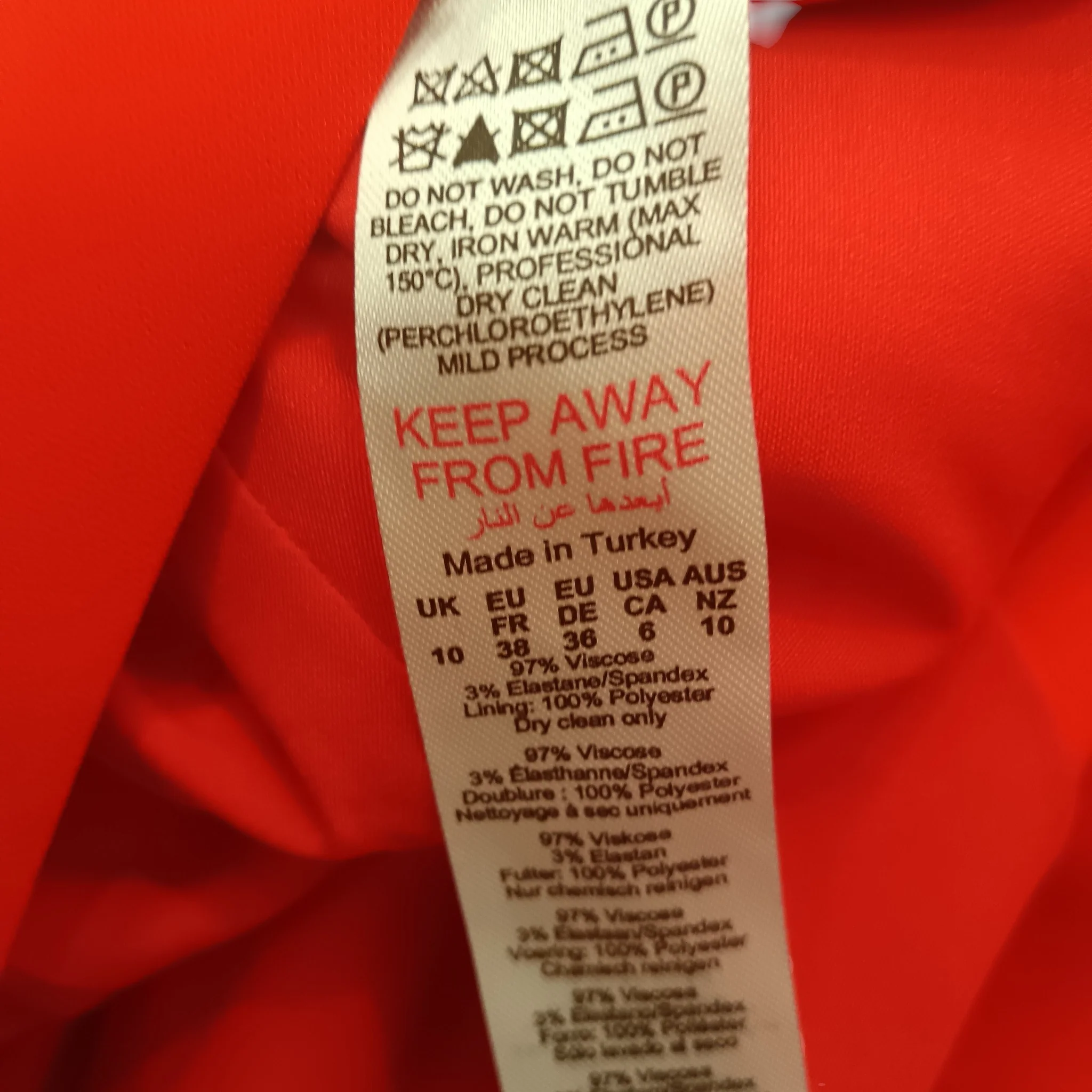 Karen Millen Full Length Special Occasion Red Dress Cape Sleeves Side Slits UK 10 Womenswear | Pre-loved - Image 6