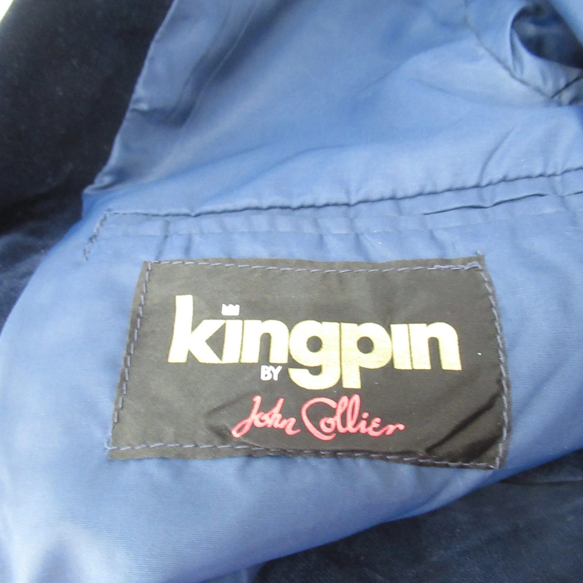 Kingpin John Collier Velvet Vintage Blazer Jacket Navy Medium Menswear | Pre-loved - Image 6