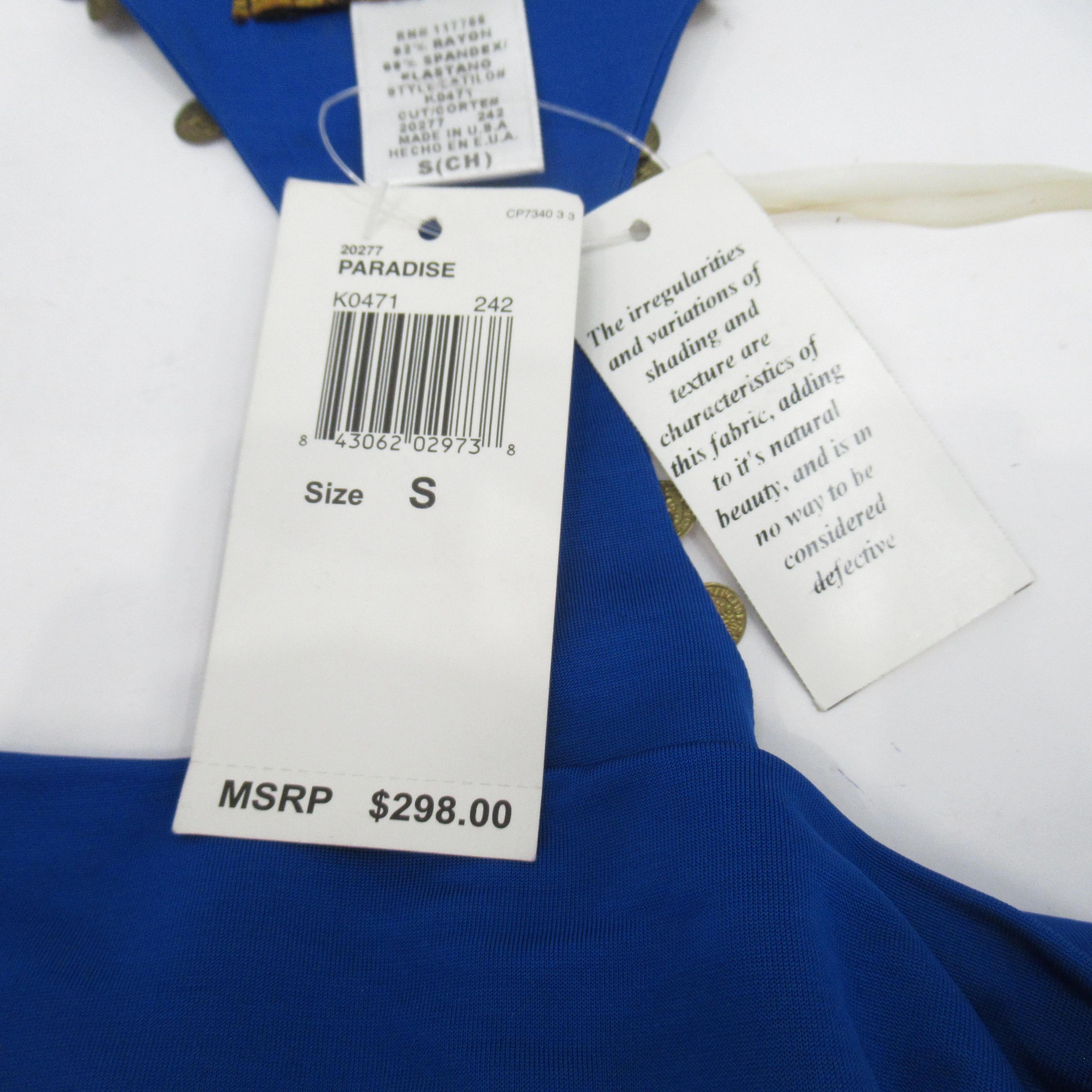 KLS Mini Dress Small Blue Gold Coin Womenswear | Pre-loved - Image 6