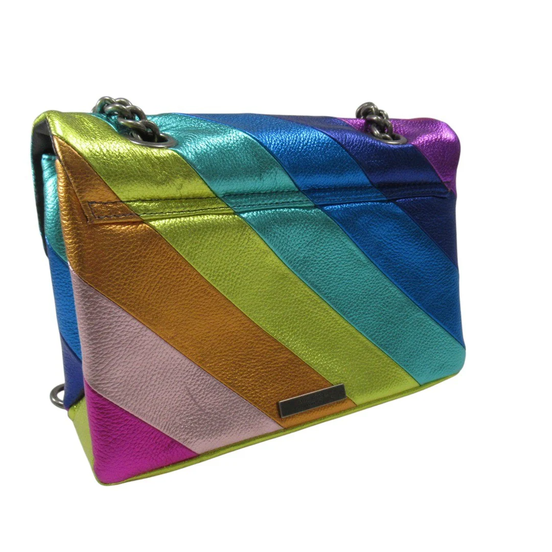 Kurt Geiger Kensington Leather Rainbow Striped Handbag | Pre-loved - Image 3