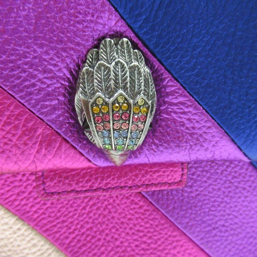 Kurt Geiger Kensington Leather Rainbow Striped Handbag | Pre-loved - Image 7