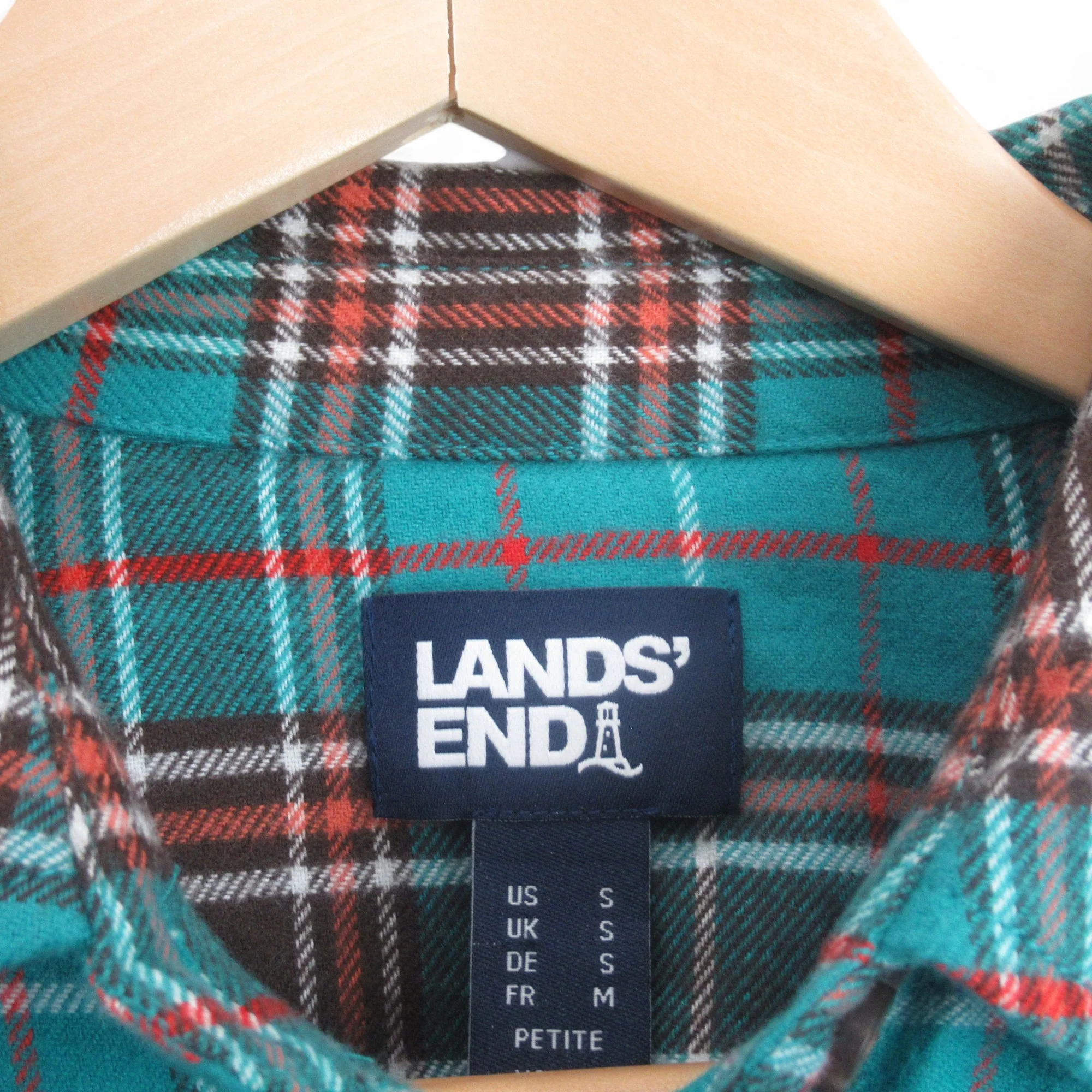 Lands End Small Multicoloured Check Shirt Womenswear | Preloved - Image 4