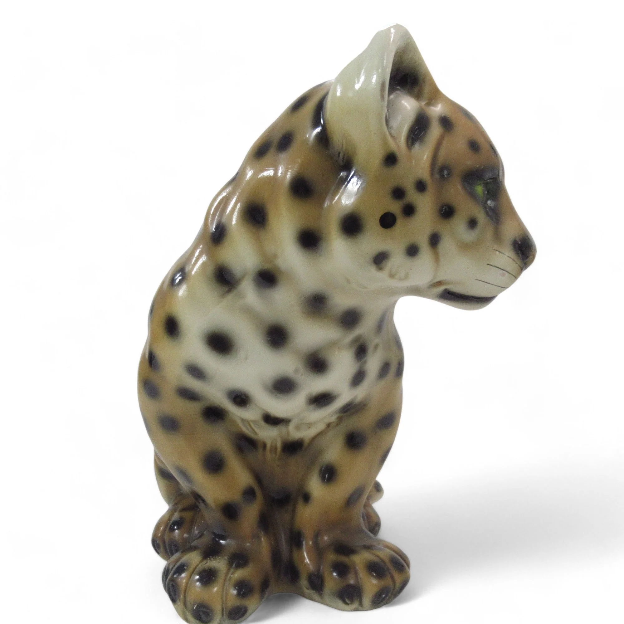 Large Hand Painted Ceramic Cheetah Cub Figure 14" | Preloved - Image 2