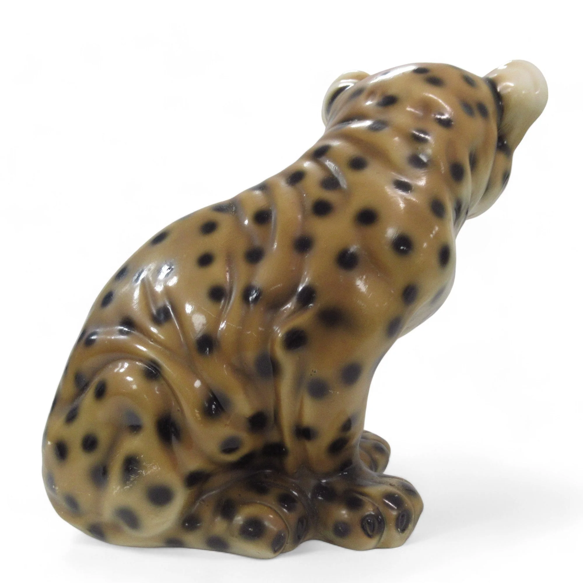 Large Hand Painted Ceramic Cheetah Cub Figure 14" | Preloved - Image 3