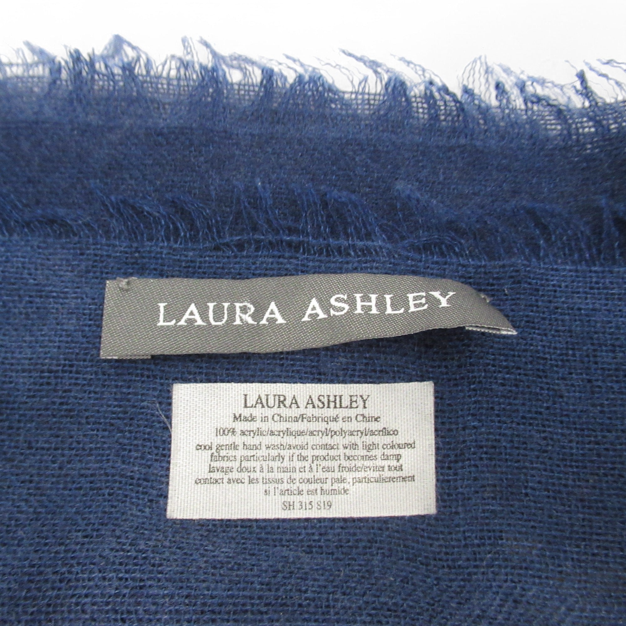 Laura Ashley Scarf Blue Yellow Spotted Womenswear | Preloved - Image 3