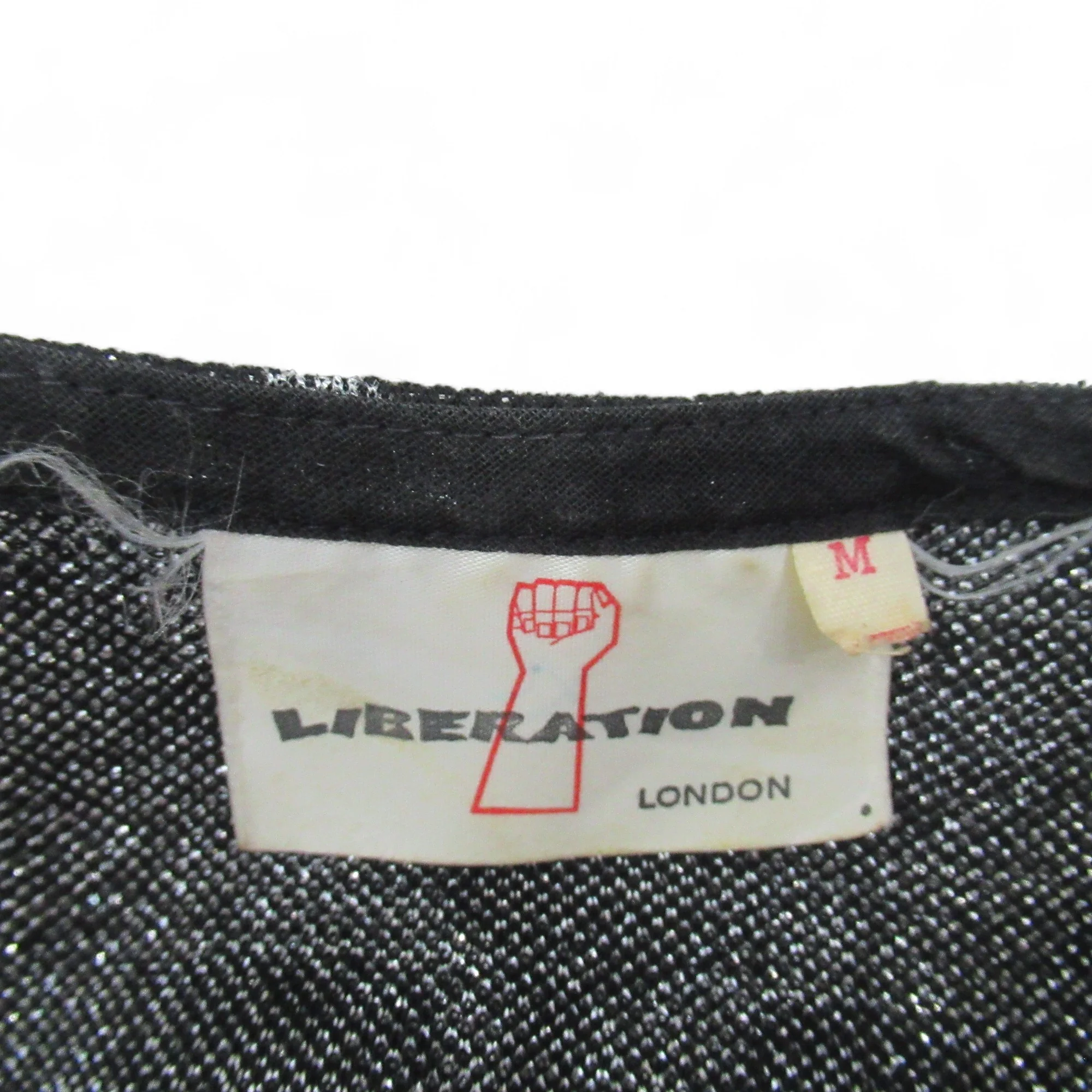 Liberation London Vintage Small Black Silver Top Womenswear | Preloved - Image 6