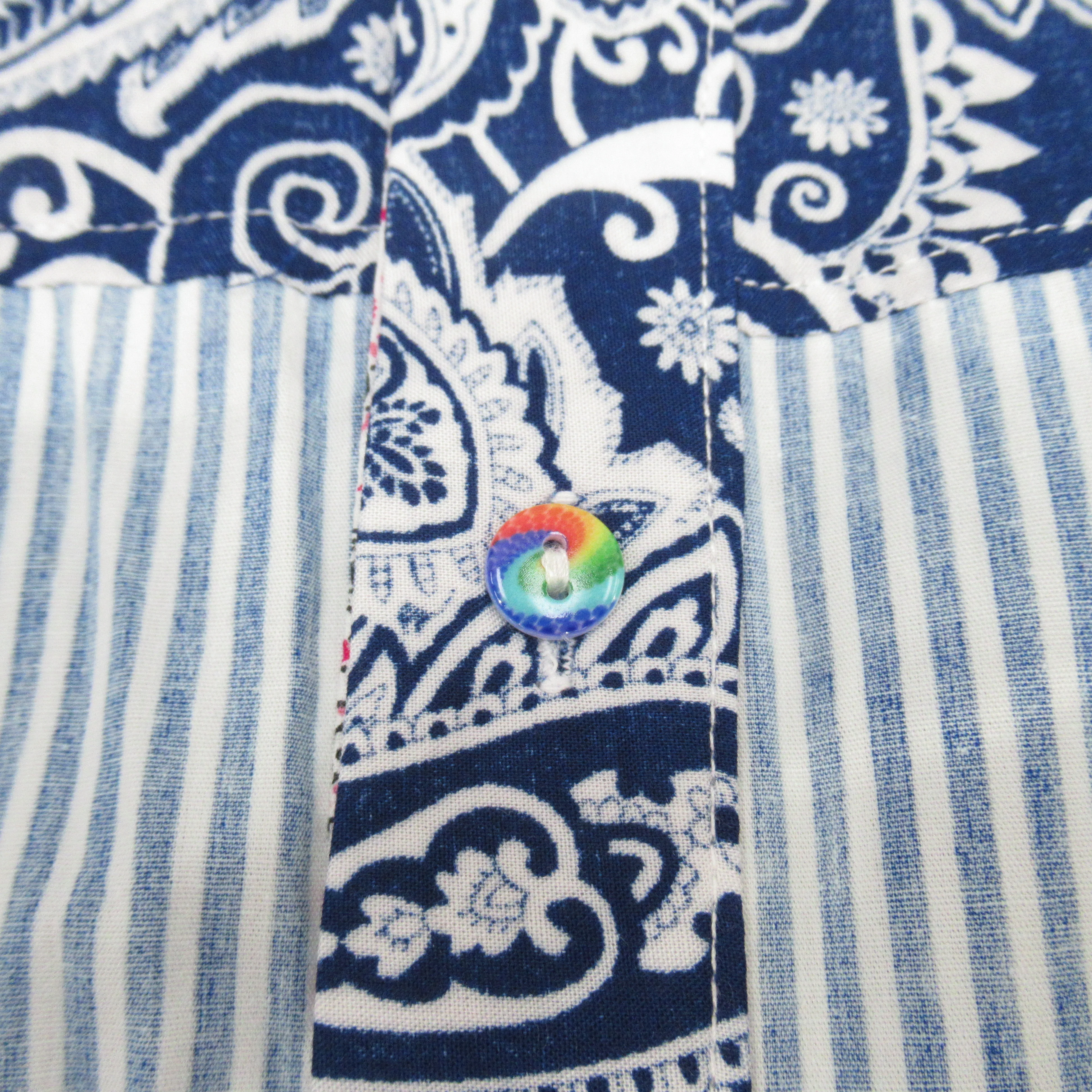 Life & Heritage Shirt Blue Paisley Medium Menswear | Pre-loved - Image 4