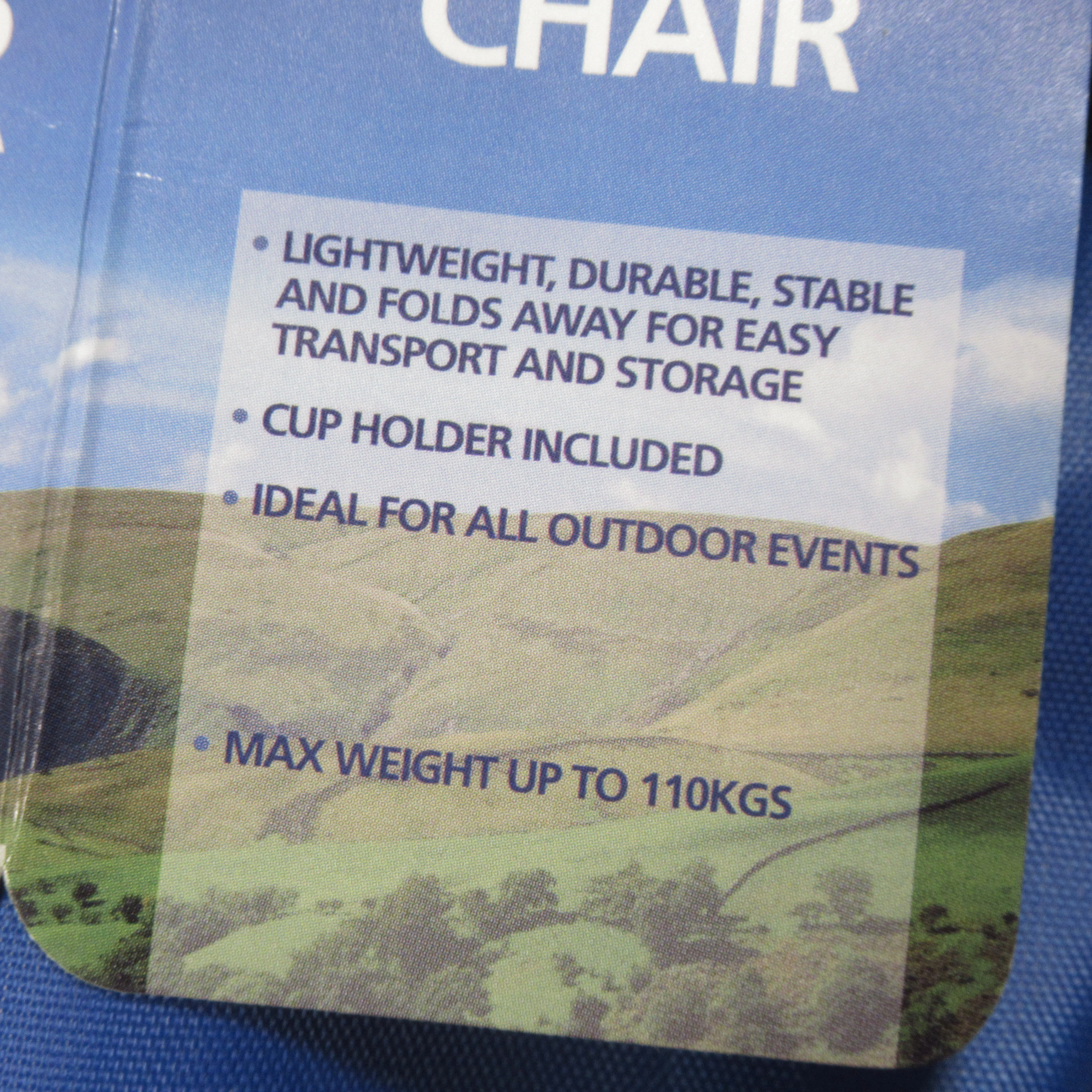 Blue Mountain Folding Camping Chair Blue w/ Carry Bag | Pre-loved - Image 6