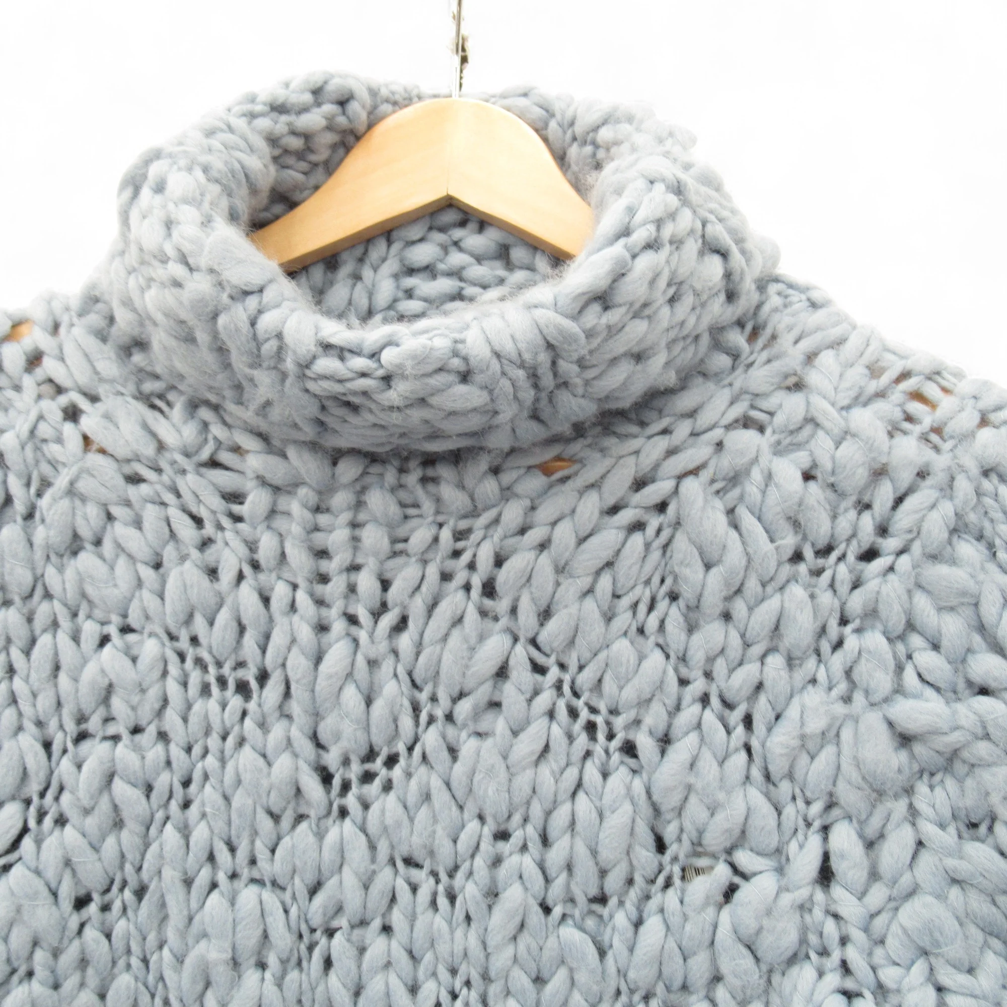 Linea Chunky Knit Roll Neck Jumper Blue UK 12 Womenswear | Pre-loved - Image 2