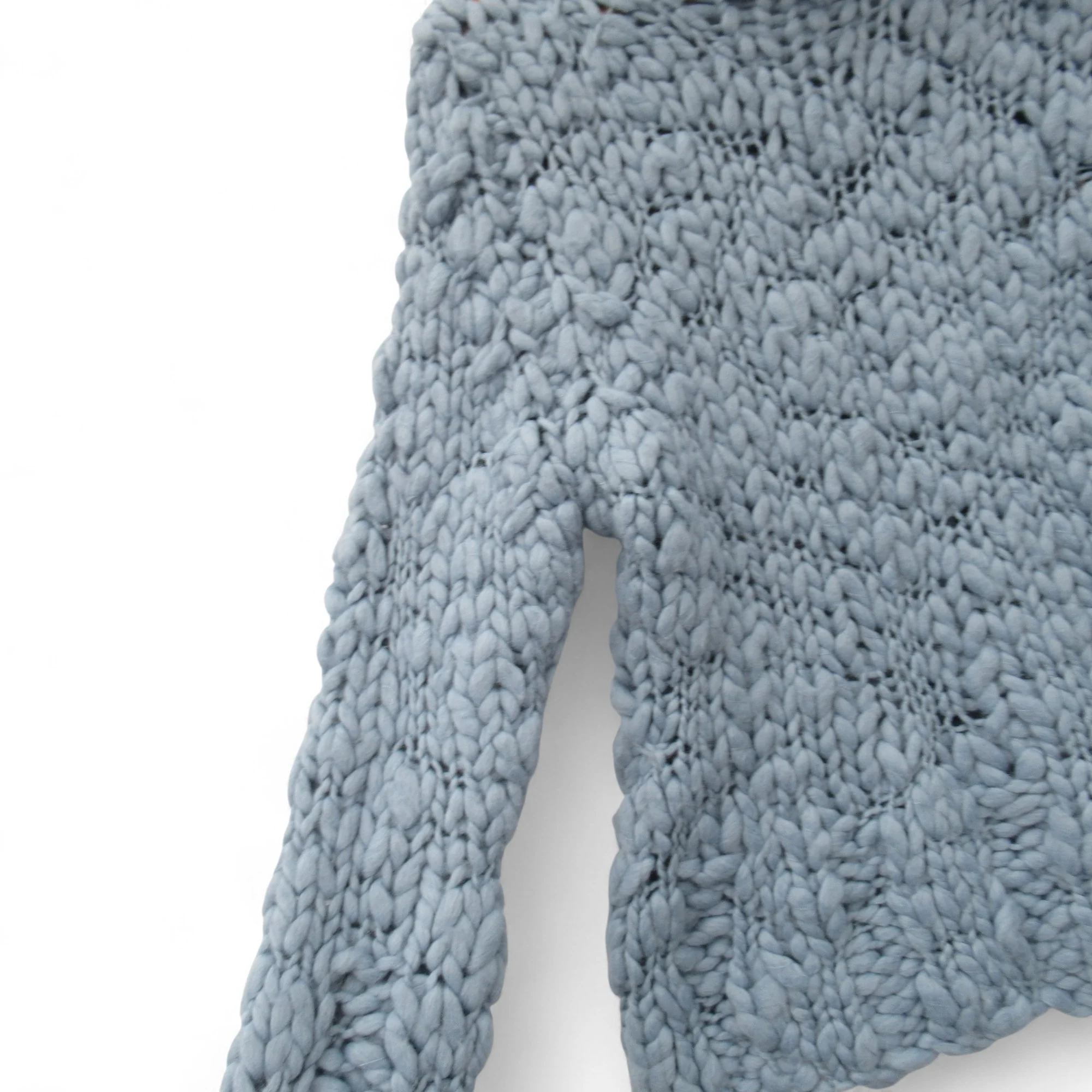 Linea Chunky Knit Roll Neck Jumper Blue UK 12 Womenswear | Pre-loved - Image 3