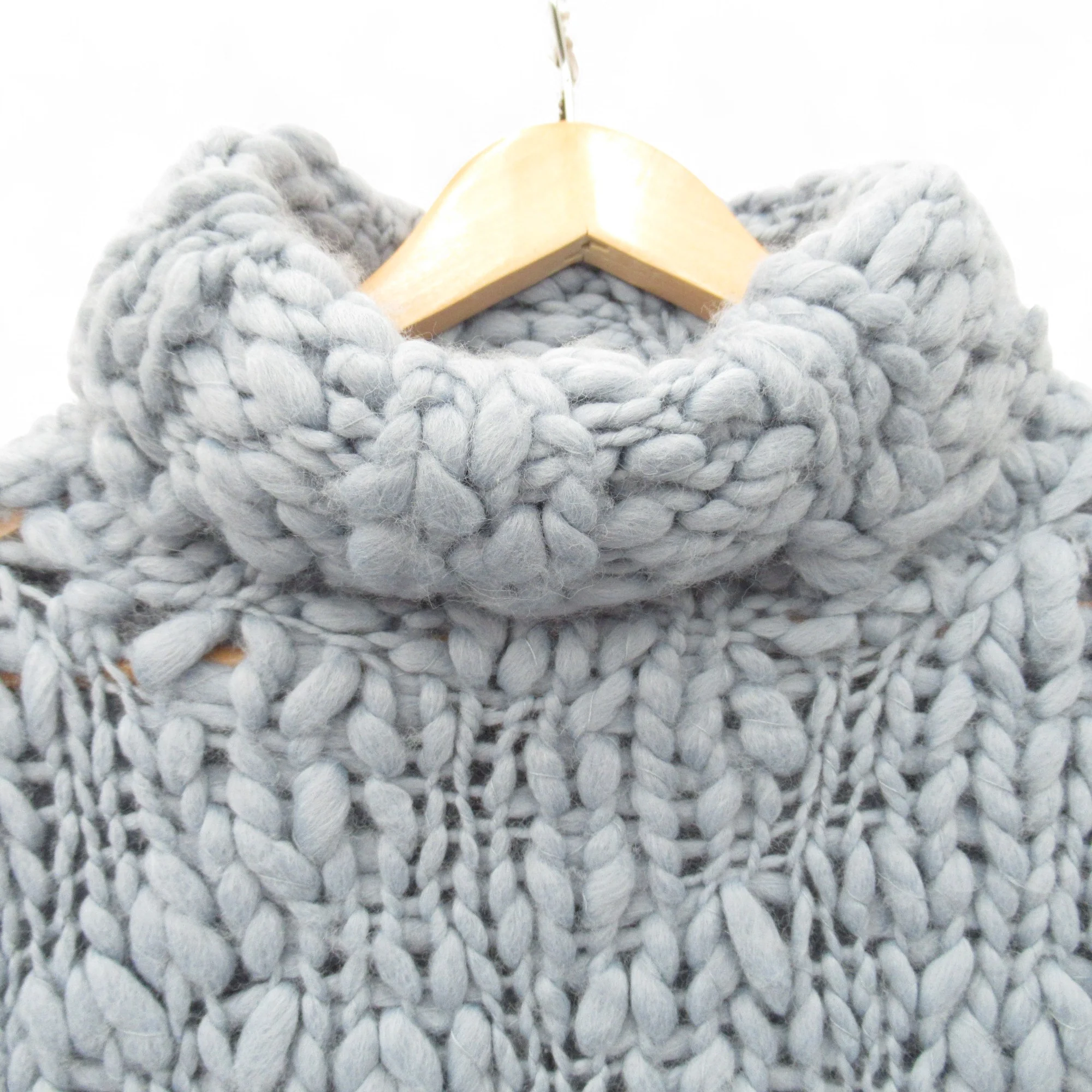 Linea Chunky Knit Roll Neck Jumper Blue UK 12 Womenswear | Pre-loved - Image 5